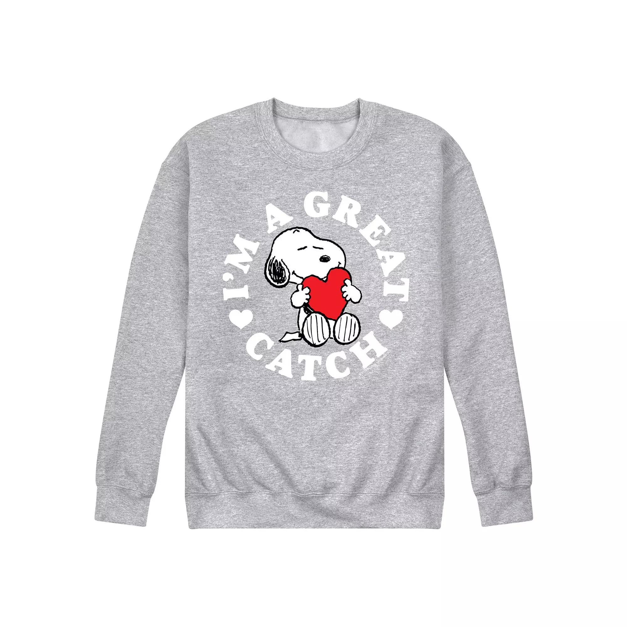 Men's Peanuts Great Catch Fleece Sweatshirt,  Product Image
