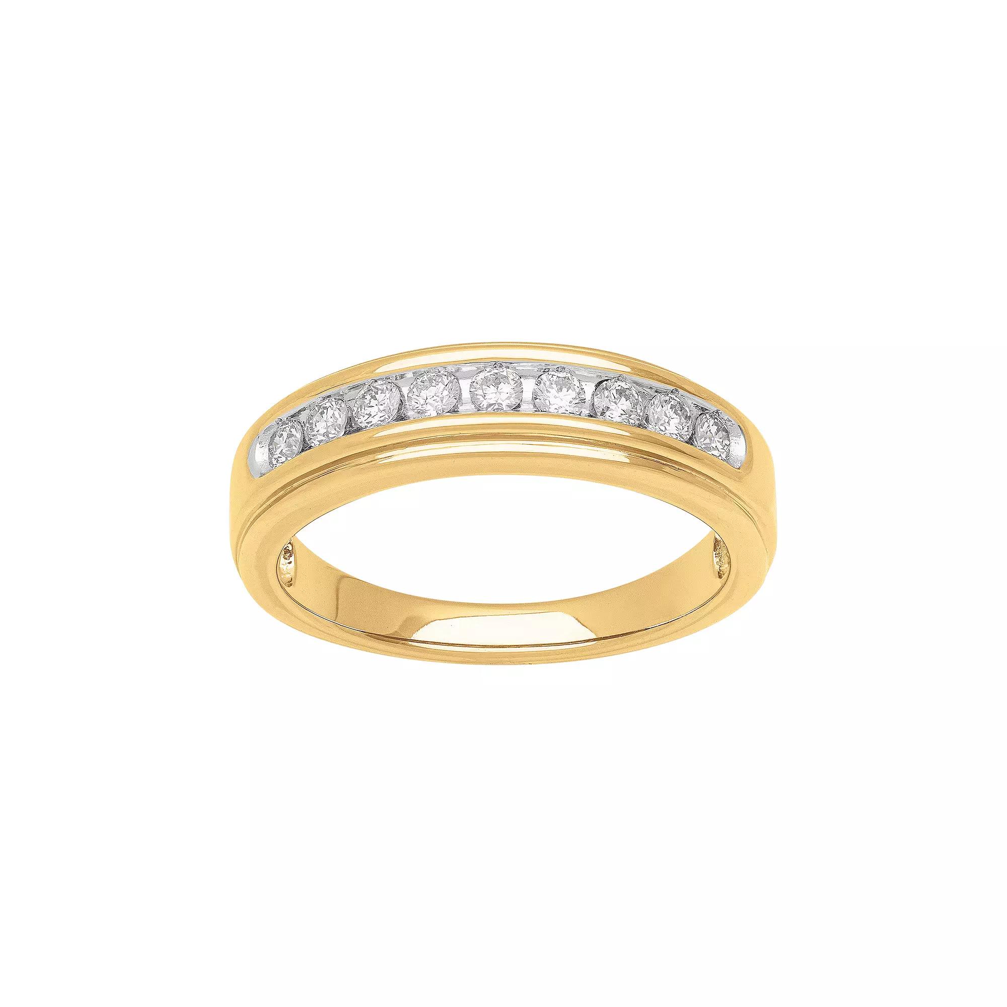 Love Always 18k Gold over Sterling Silver 1/3 Carat T.W. Lab-Grown Diamond Anniversary Band Ring, Women's, Size: 5, Gold Tone Product Image