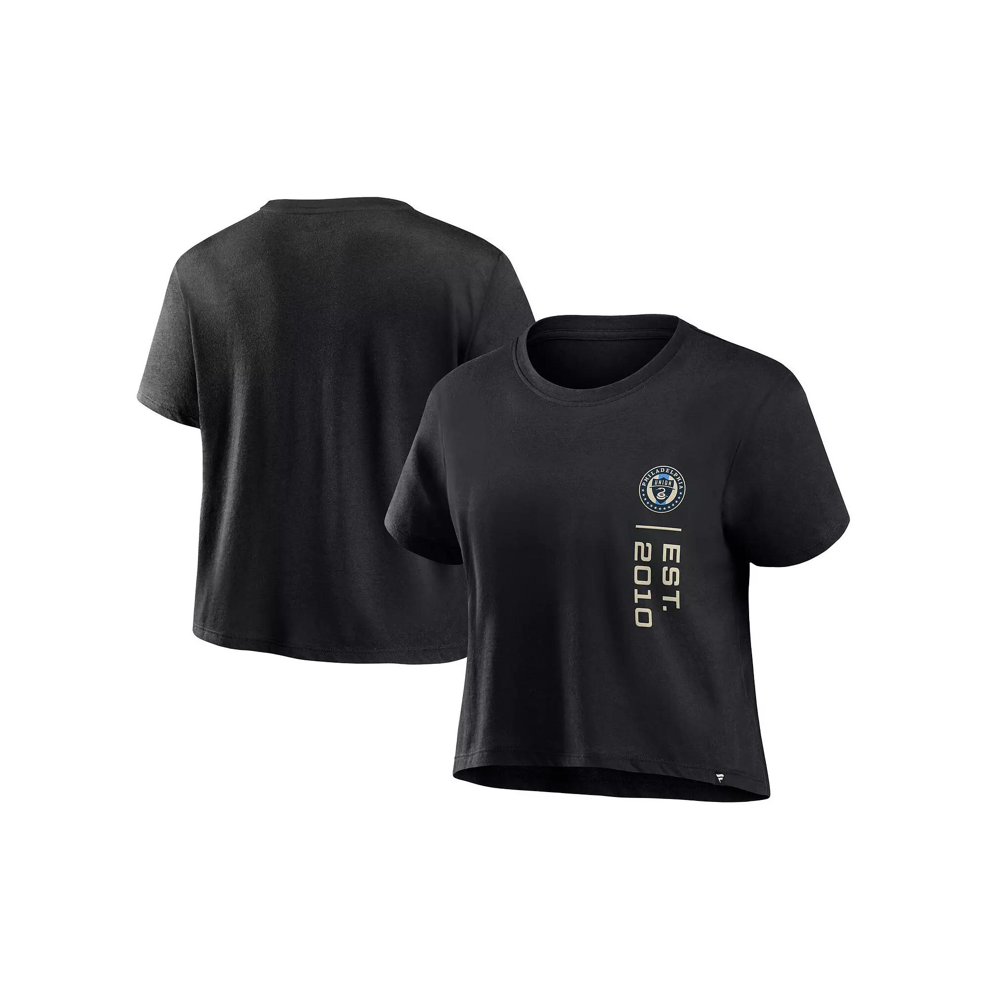 Women's Fanatics Black Nashville SC Chip Pass Fashion Cropped T-Shirt,  Product Image