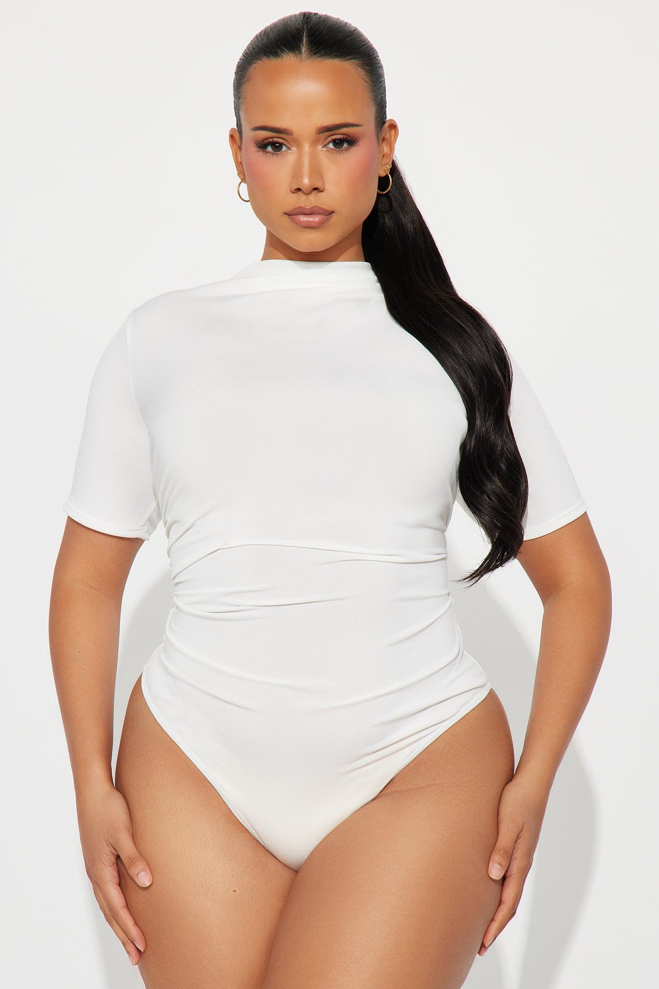 Summit Ruched Mock Neck Bodysuit - Ivory Female Product Image