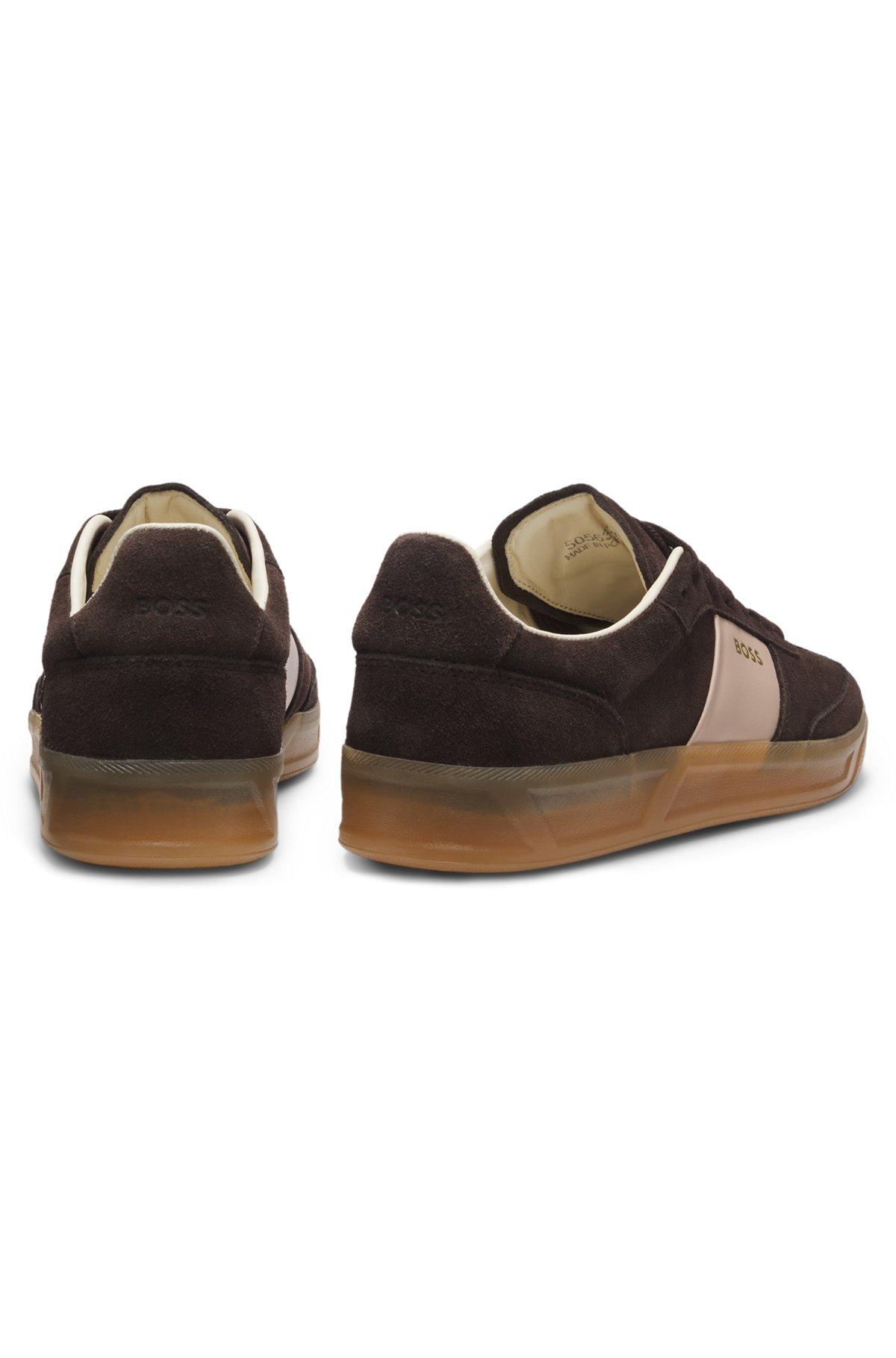 Suede trainers with smooth-leather trims Product Image