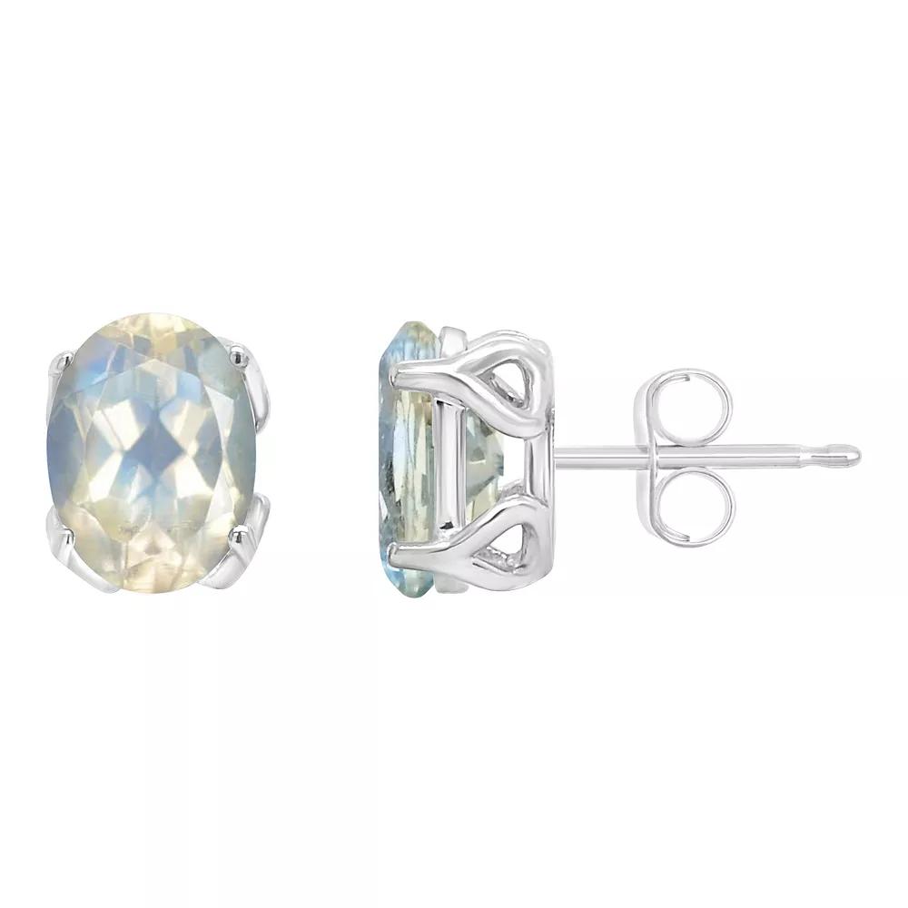 Alyson Layne Sterling Silver Oval Moonstone Stud Earrings, Women's Product Image