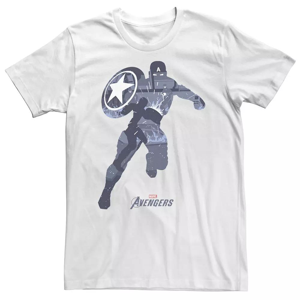Big & Tall Marvel Avengers Game Captain America Silhouette Fill Tee, Men's,  Product Image