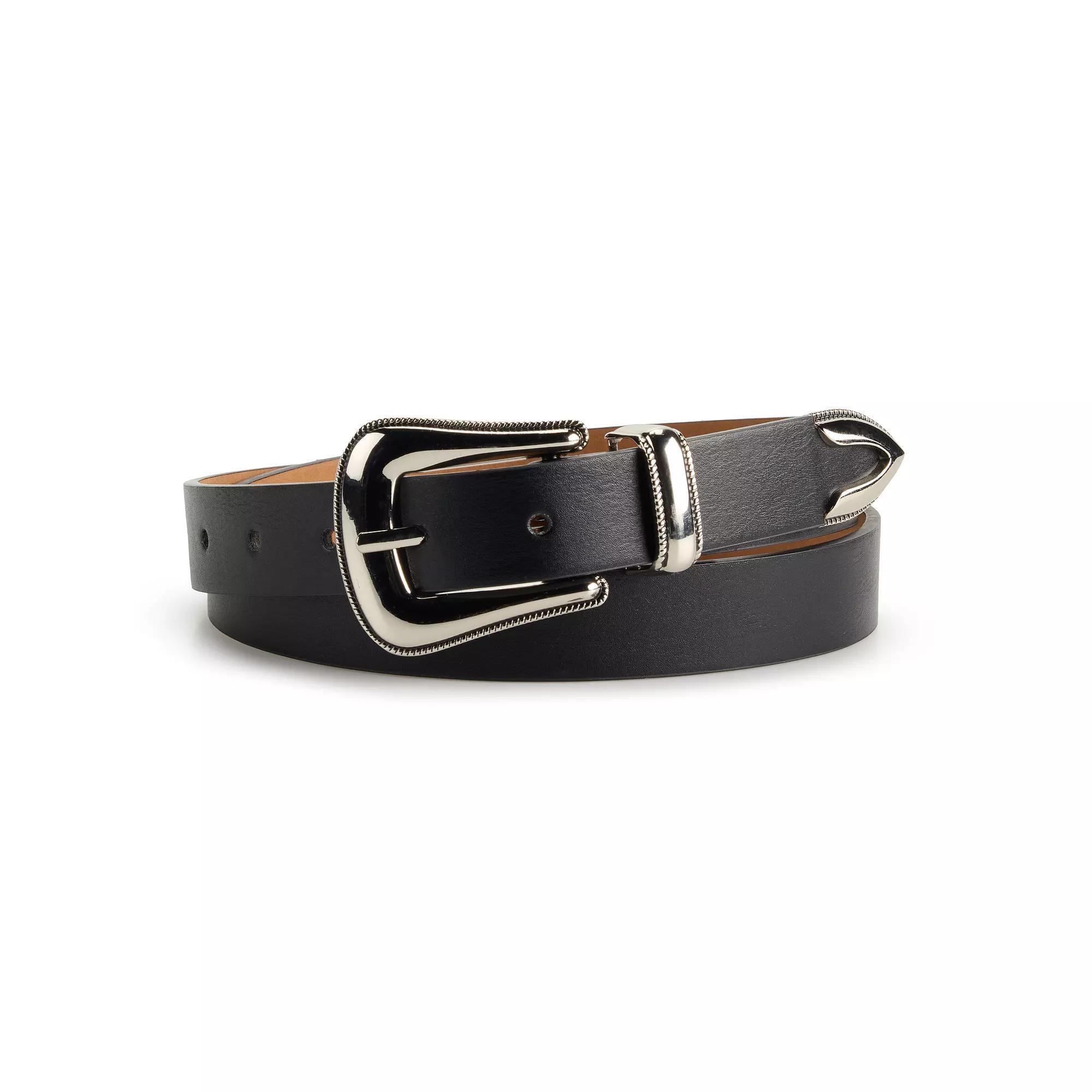Women's Sonoma Goods For Life® Black Western Buckle Belt, Size: Medium Product Image
