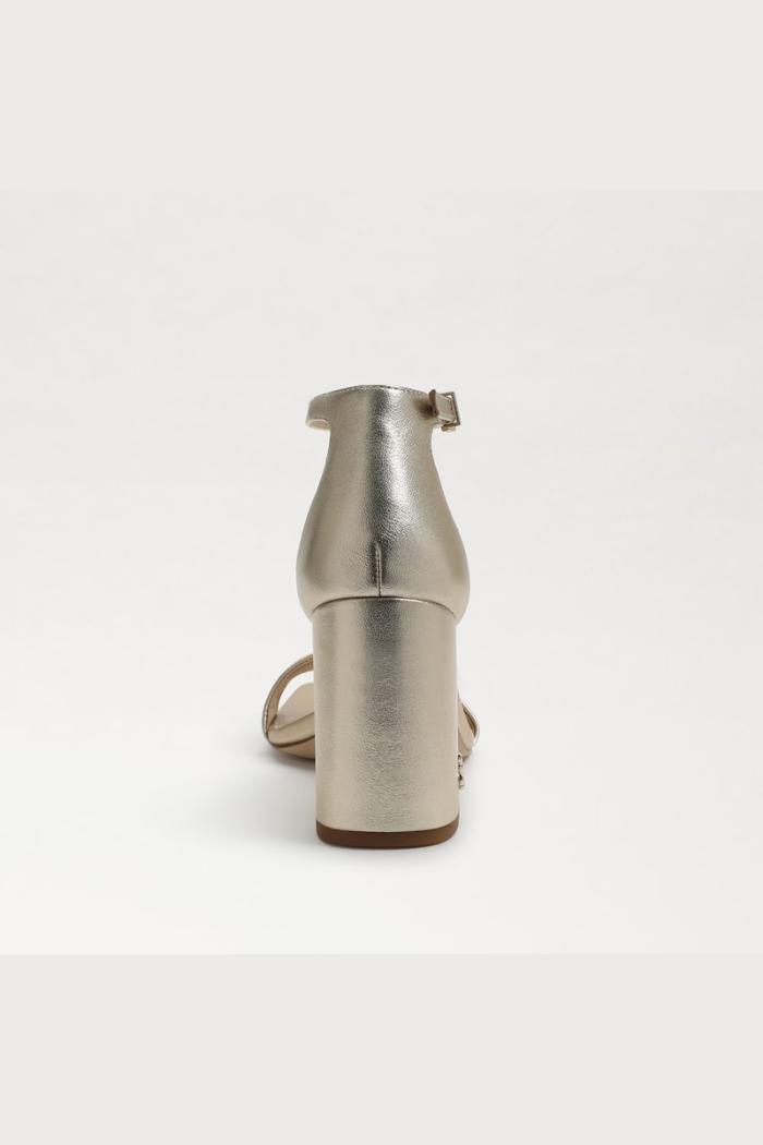 Daniella Block Heel Sandal- Gold Leather Product Image