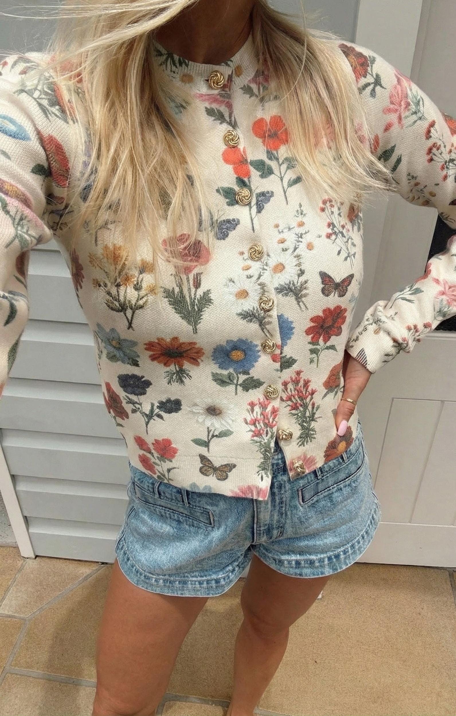 Cafe Cardigan ~ French Floral Knit Product Image