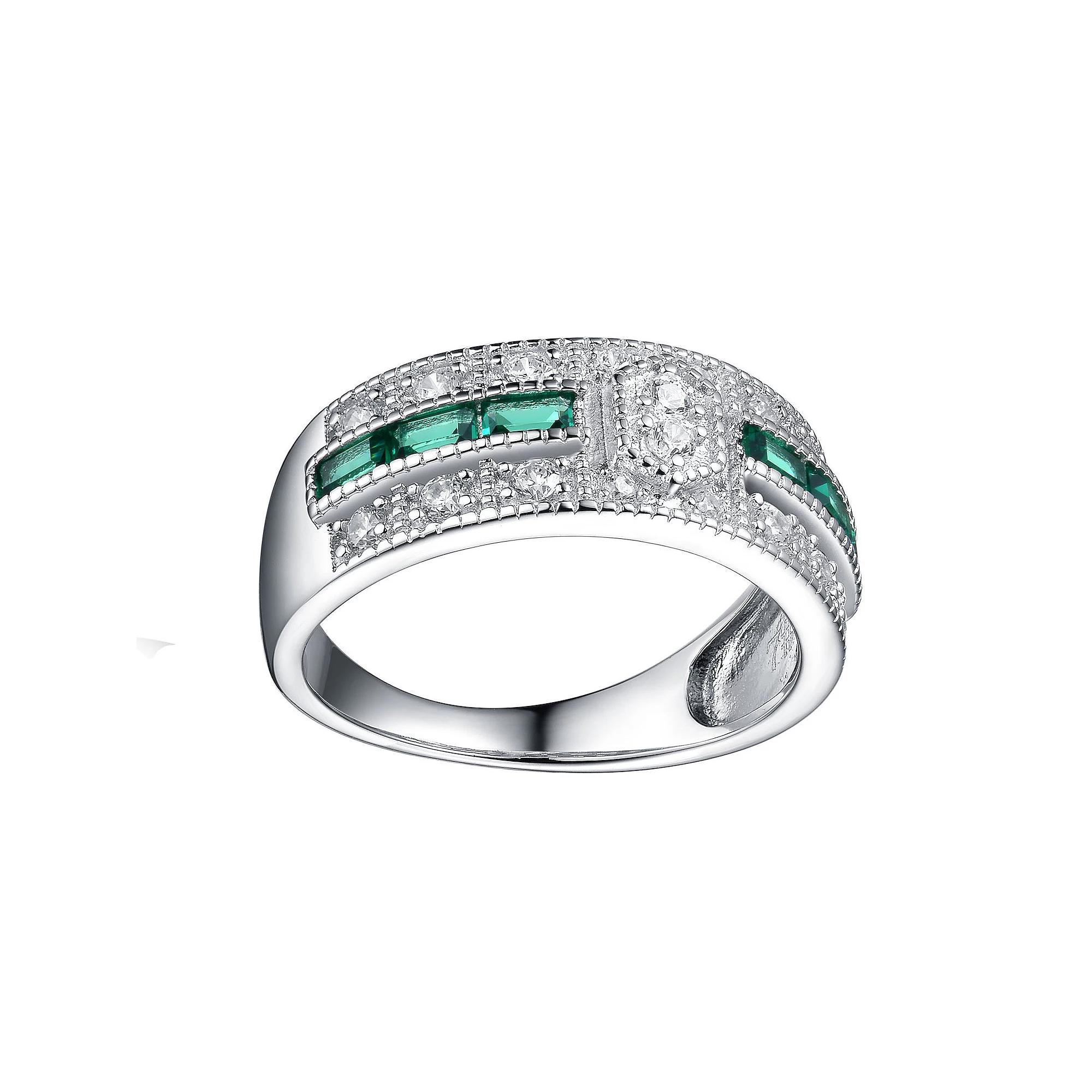 Sterling Silver Cubic Zirconia Pave Cocktail Ring, Womens Product Image