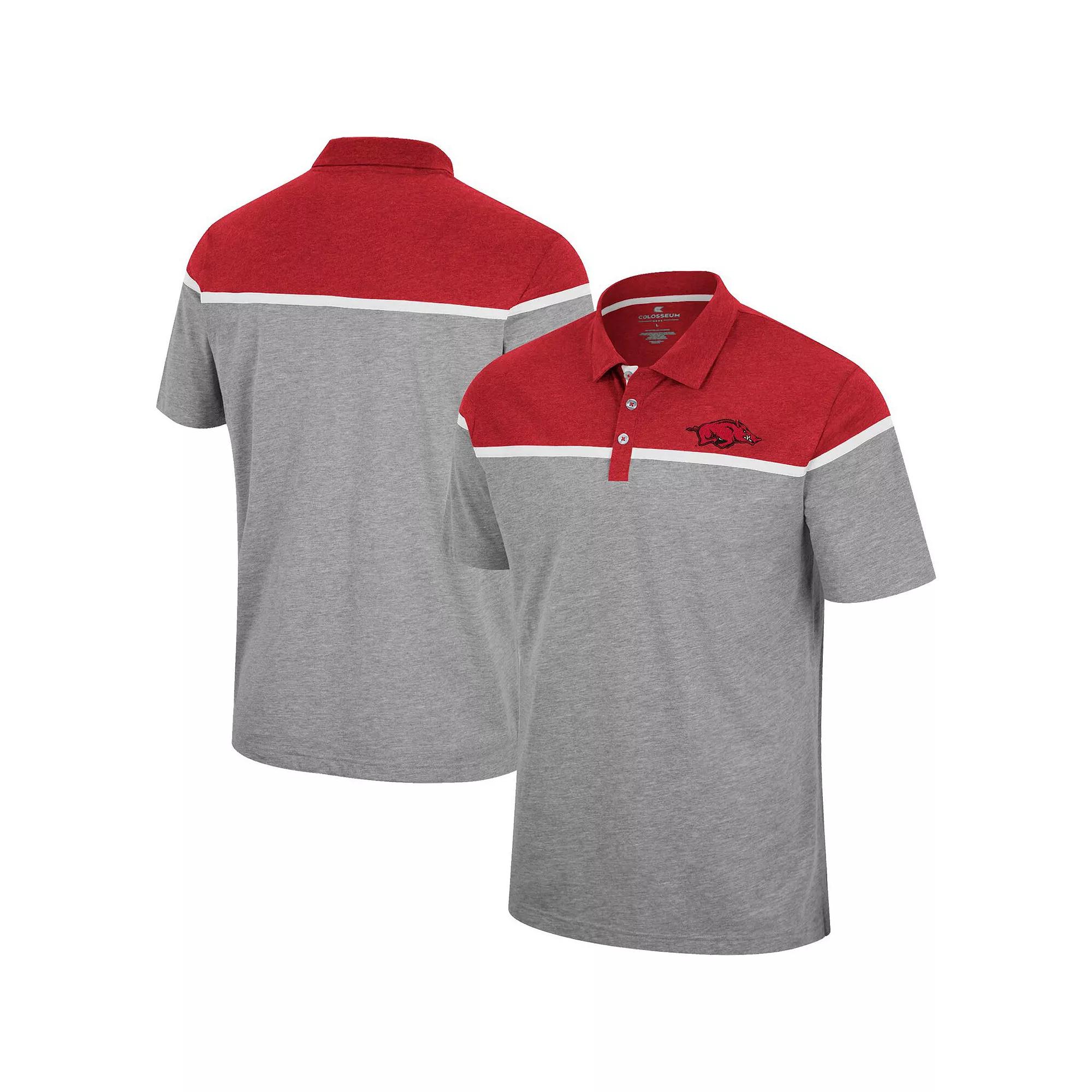 Men's Colosseum Heather Gray Arkansas Razorbacks Chamberlain Polo, Size: Large, Grey Product Image