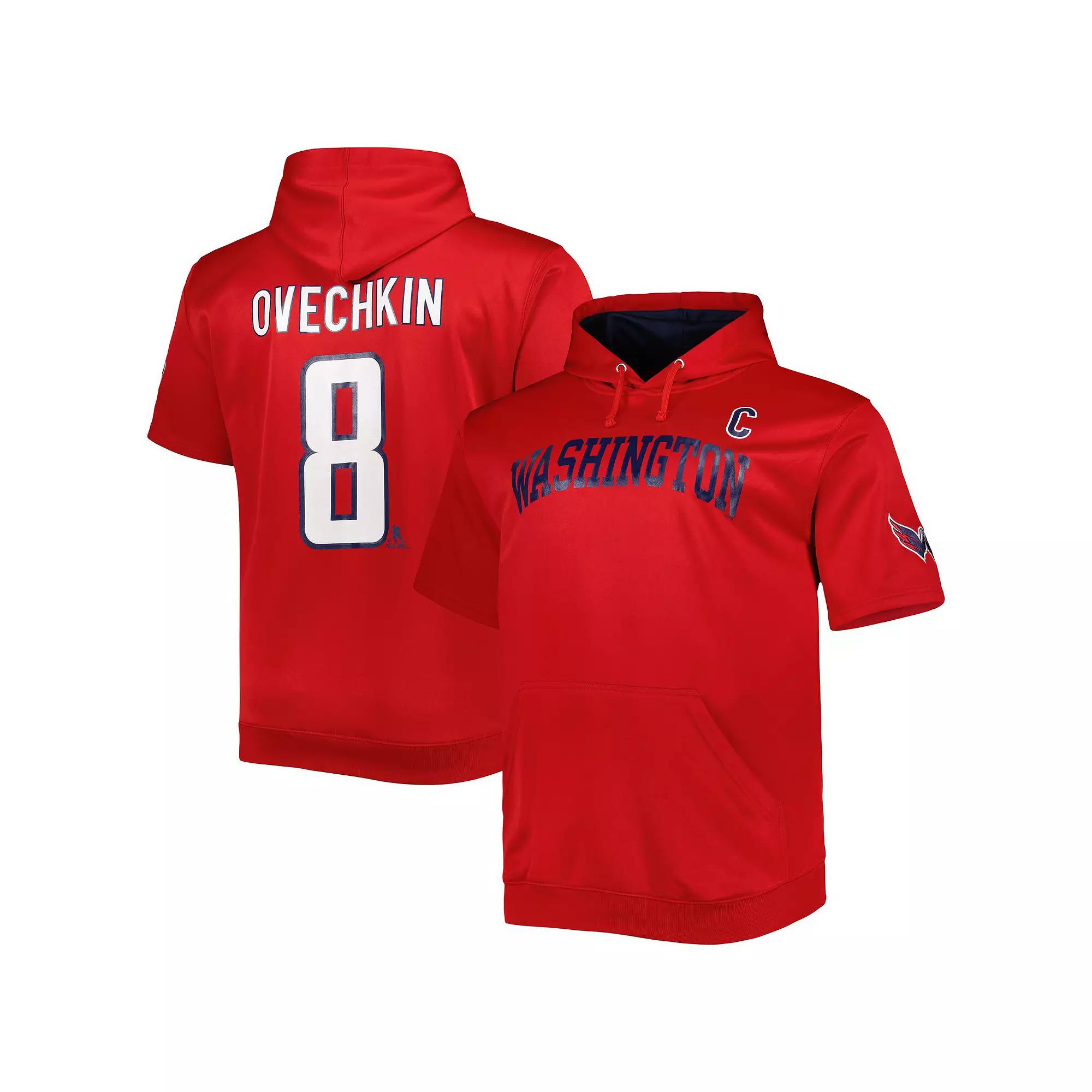 Men's Fanatics Branded Alexander Ovechkin Red Washington Capitals Big & Tall Captain Patch Name & Number Pullover Hoodie,  Product Image