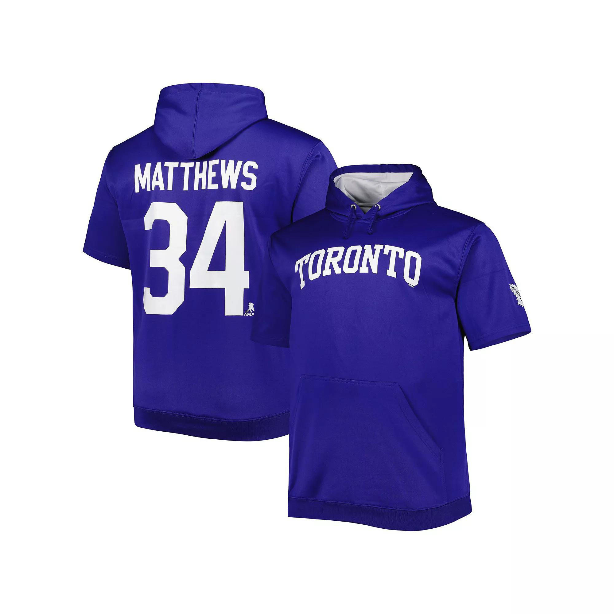 Men's Fanatics Branded Auston Matthews Blue Toronto Maple Leafs Big & Tall Name & Number Pullover Hoodie, Size: XLT, Mpl Blue Product Image