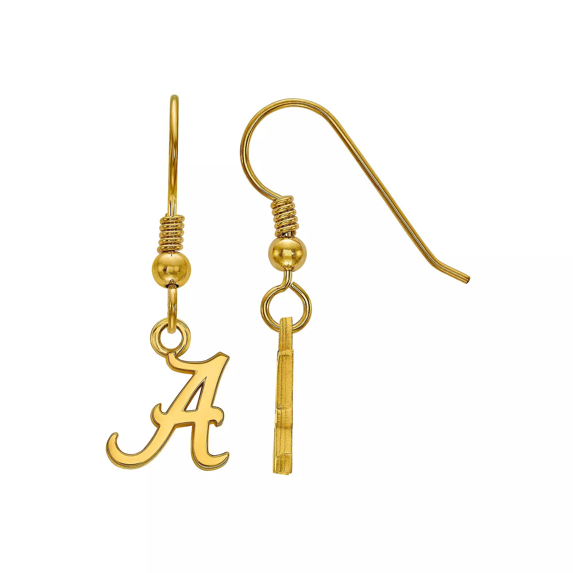 LogoArt 14k Gold over Silver Alabama Crimson Tide Drop Earrings, Women's, Size: 28 mm, 14k Gold Plated Product Image