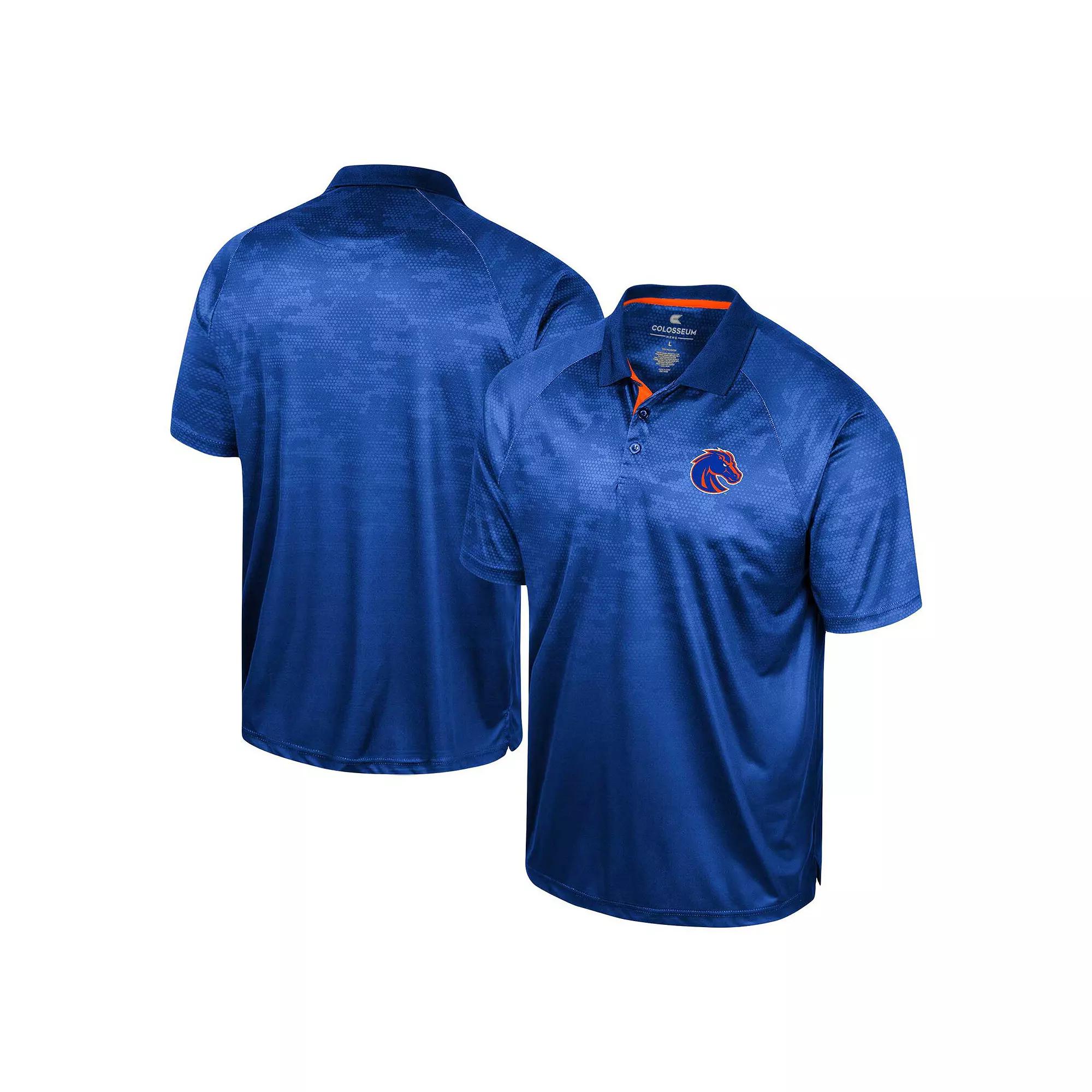 Men's Colosseum Royal Boise State Broncos Honeycomb Raglan Polo,  Product Image