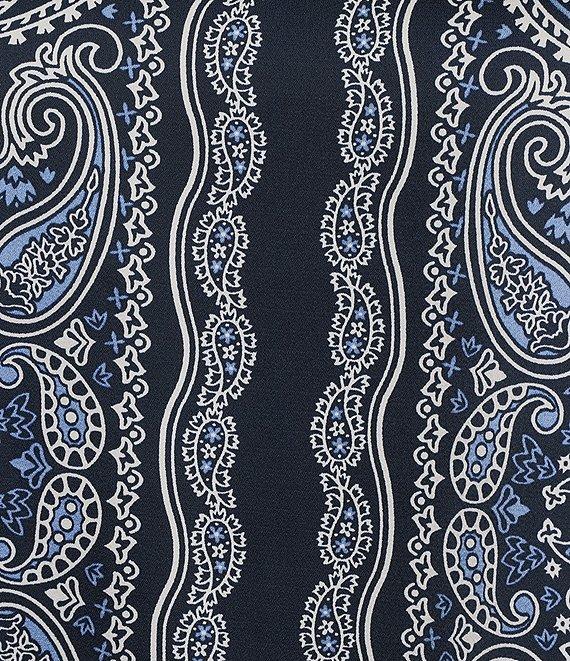 Skies Are Blue Plus Size Scarf Print Crew Neck Short Sleeve Mixed Media Top Product Image