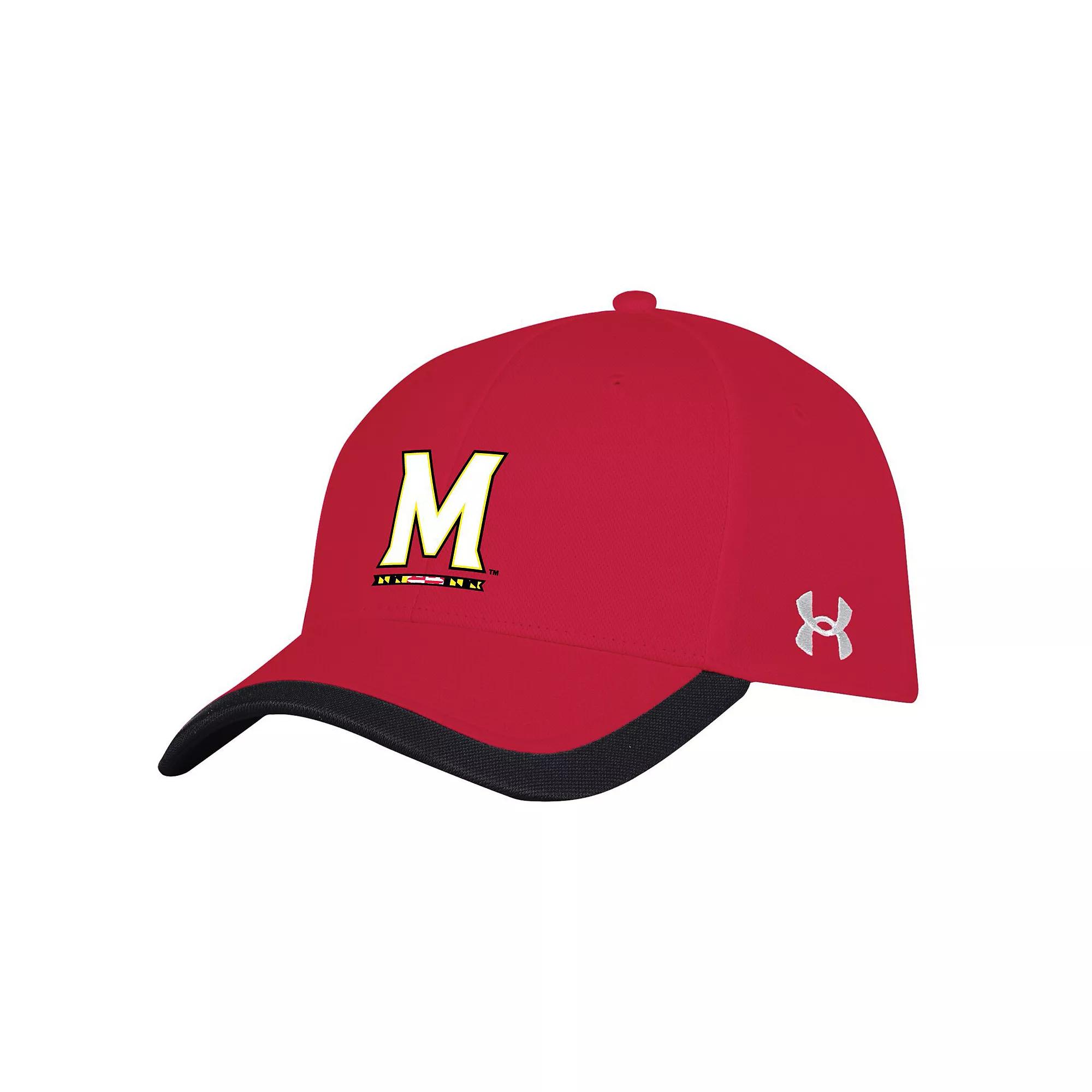 Men's Under Armour Red Maryland Terrapins Sideline Blitzing Accent Adjustable Hat Product Image