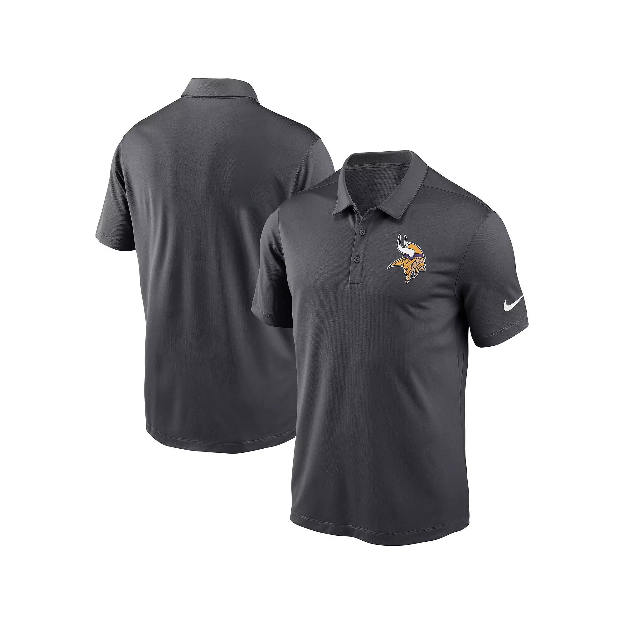 Men's Nike Charcoal Minnesota Vikings Fan Gear Franchise Heat-Sealed Graphic Team Polo,  Product Image