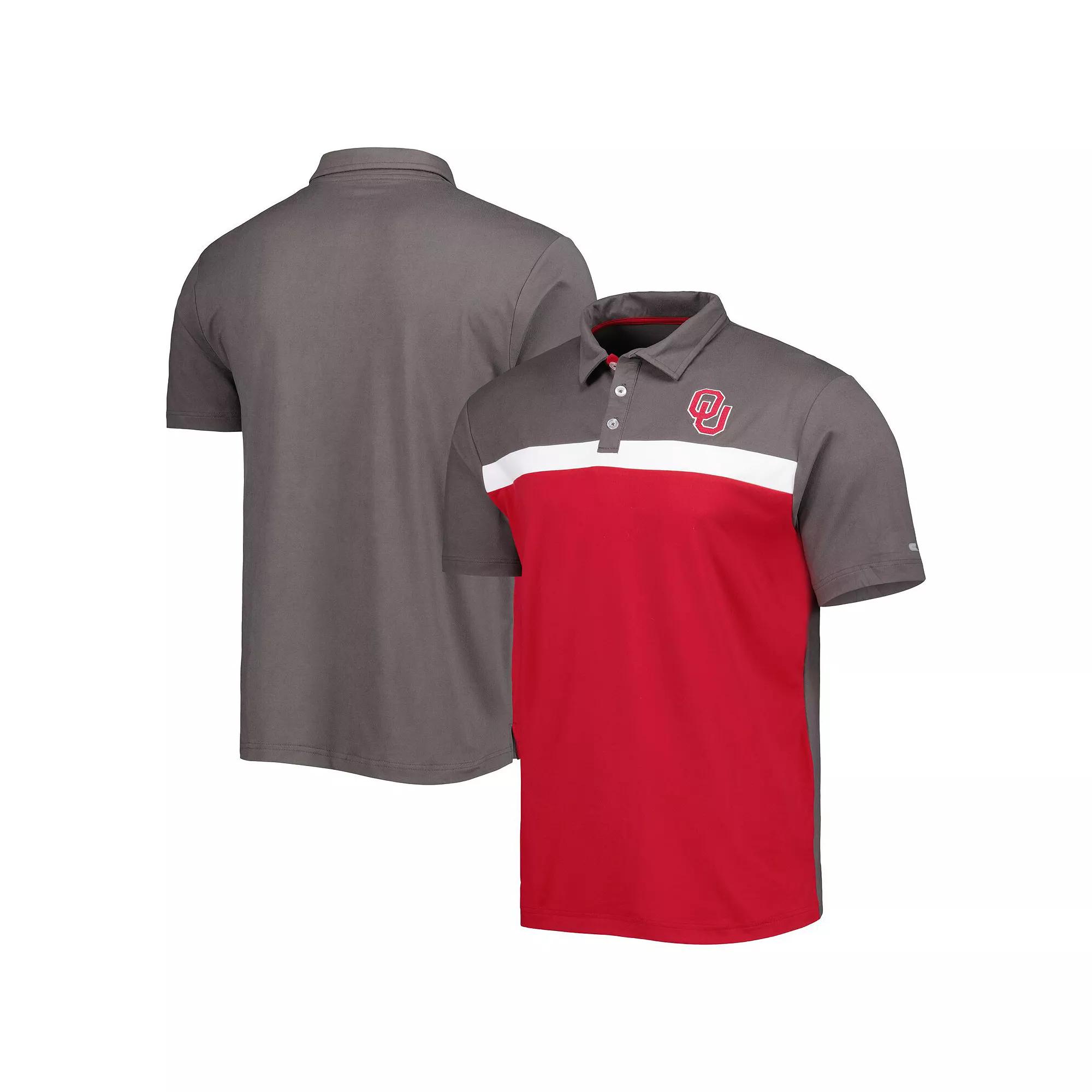 Men's Colosseum Charcoal Oklahoma Sooners Two Yutes Polo, Size: Large Product Image