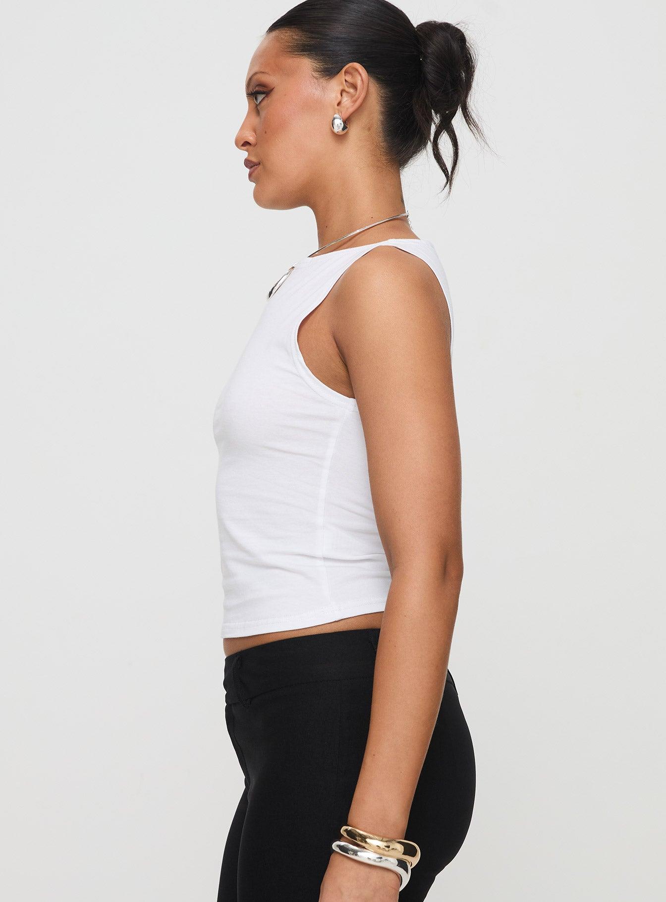 Fitzy High Neck Top White Product Image