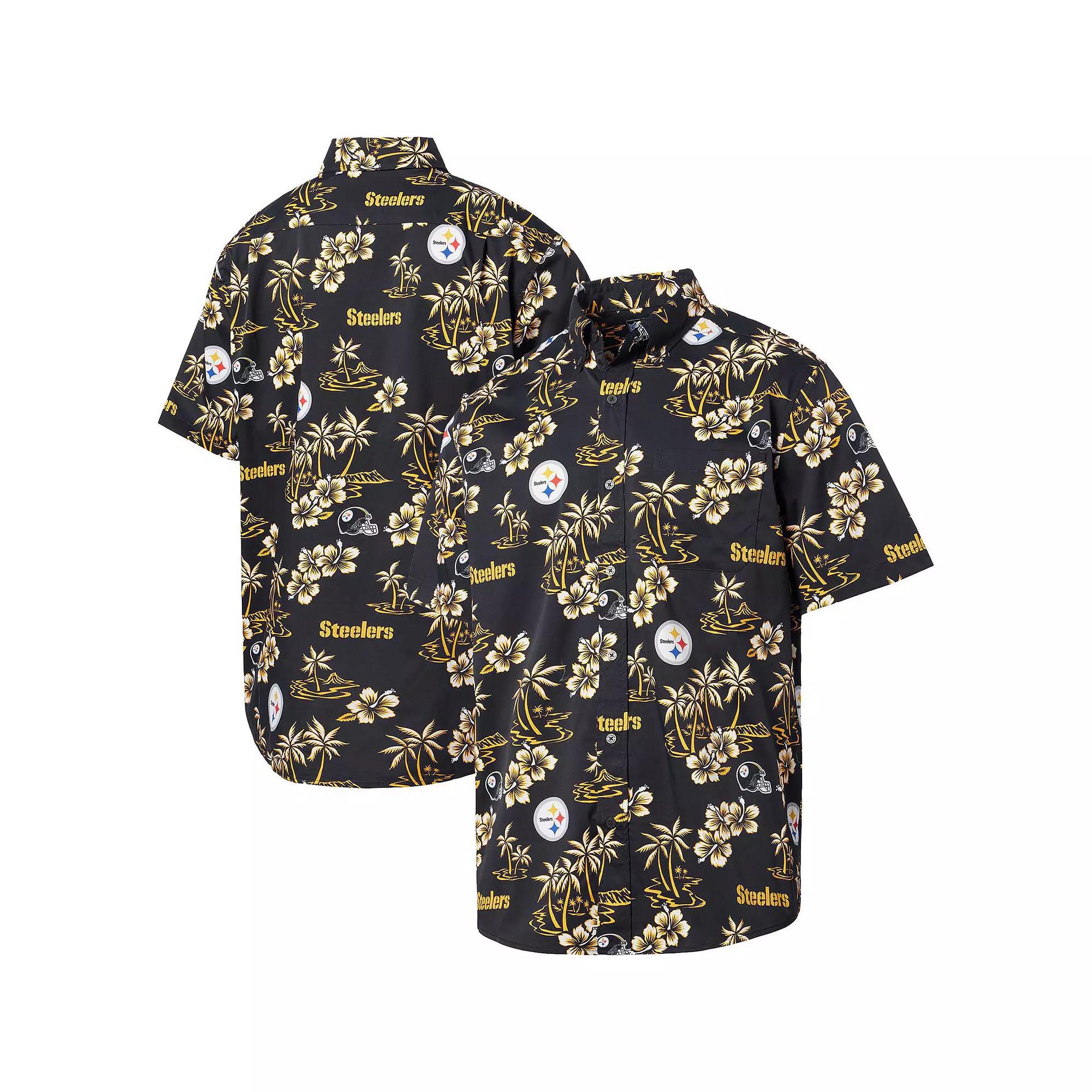 Men's Reyn Spooner Black Pittsburgh Steelers Kekai Button-Up Shirt, Size: Medium Product Image
