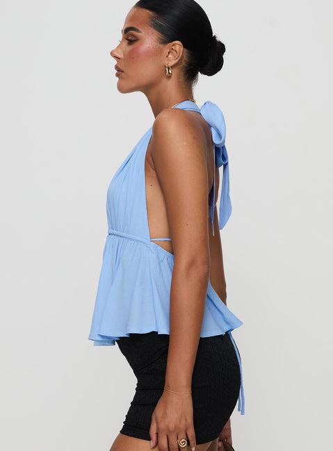 Saddler Halter Top Blue Product Image