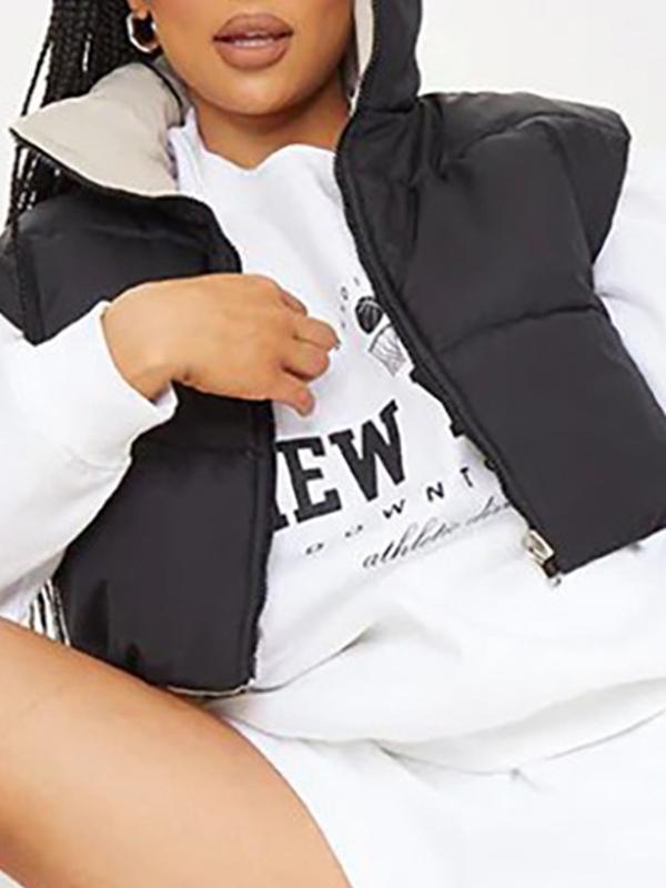 Contrast Color Lapel Neck Reversible Wear Jacket Product Image