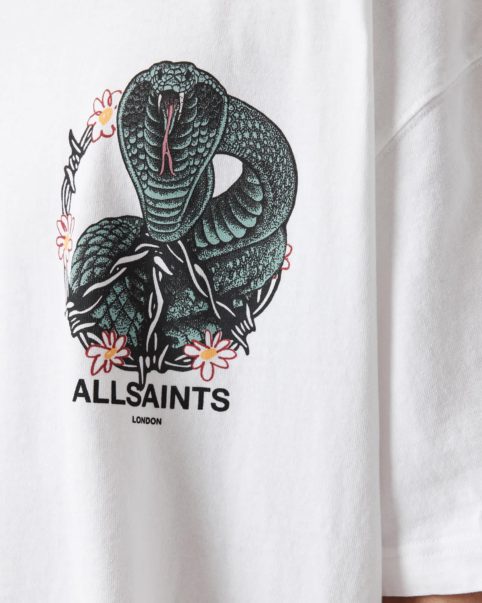 Snakebite Short Sleeve Crew T-Shirt Optic White | ALLSAINTS US Product Image