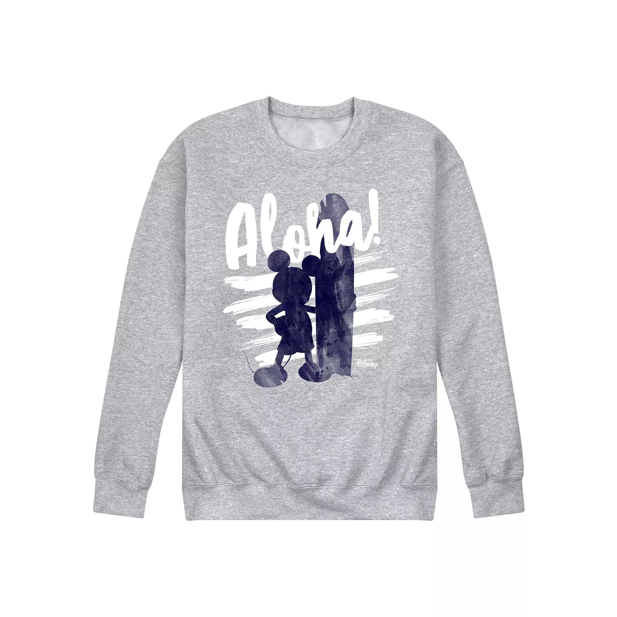 Disney's Mickey Mouse Men's Aloha Fleece Sweatshirt, Size: Large, Grey Gray Product Image