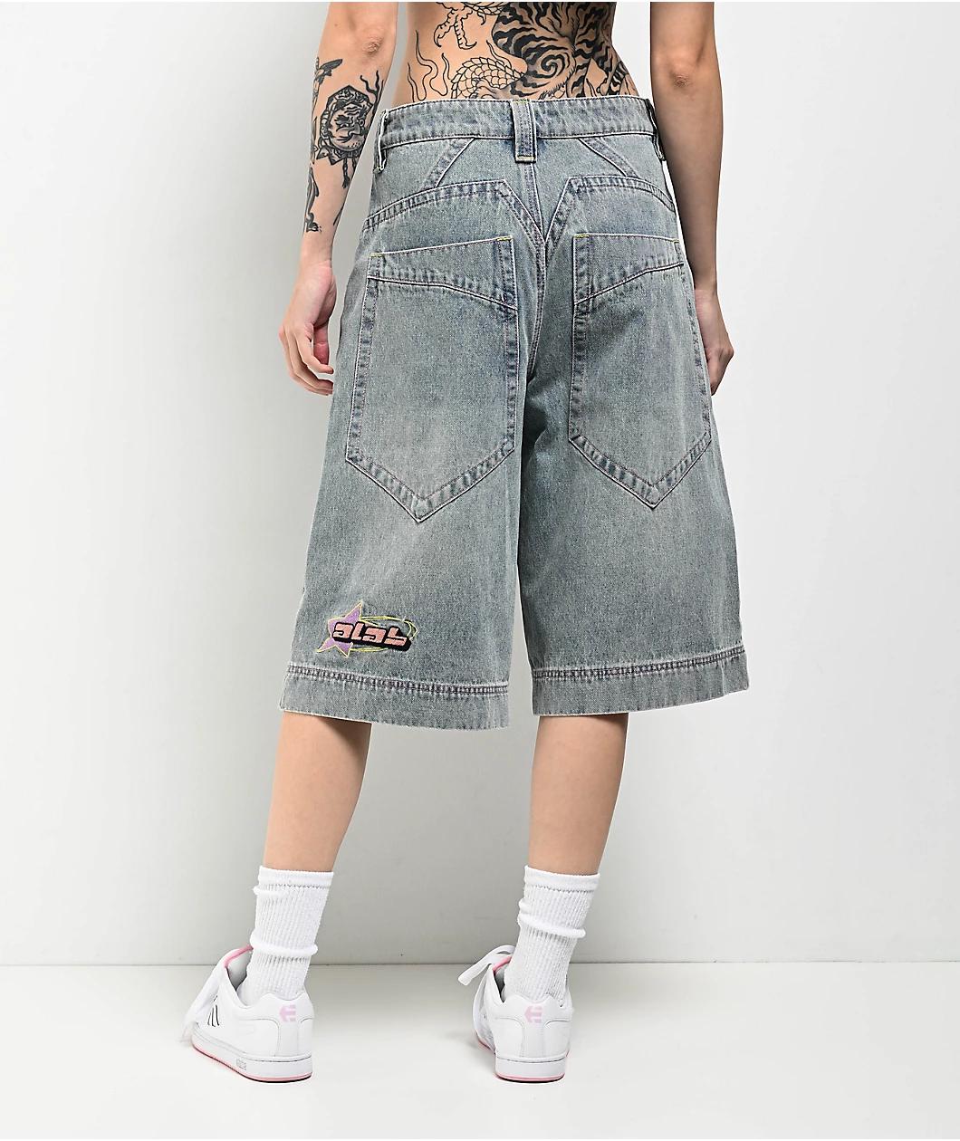 A.LAB Analog Star Cable Denim Shorts Product Image
