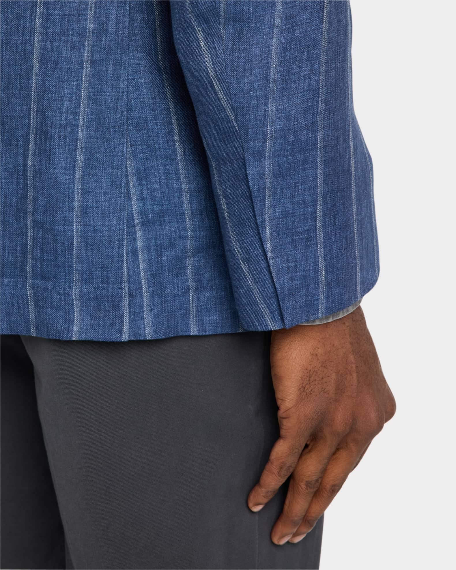 Men's Linen Pinstripe Single-Breasted Sport Coat Product Image