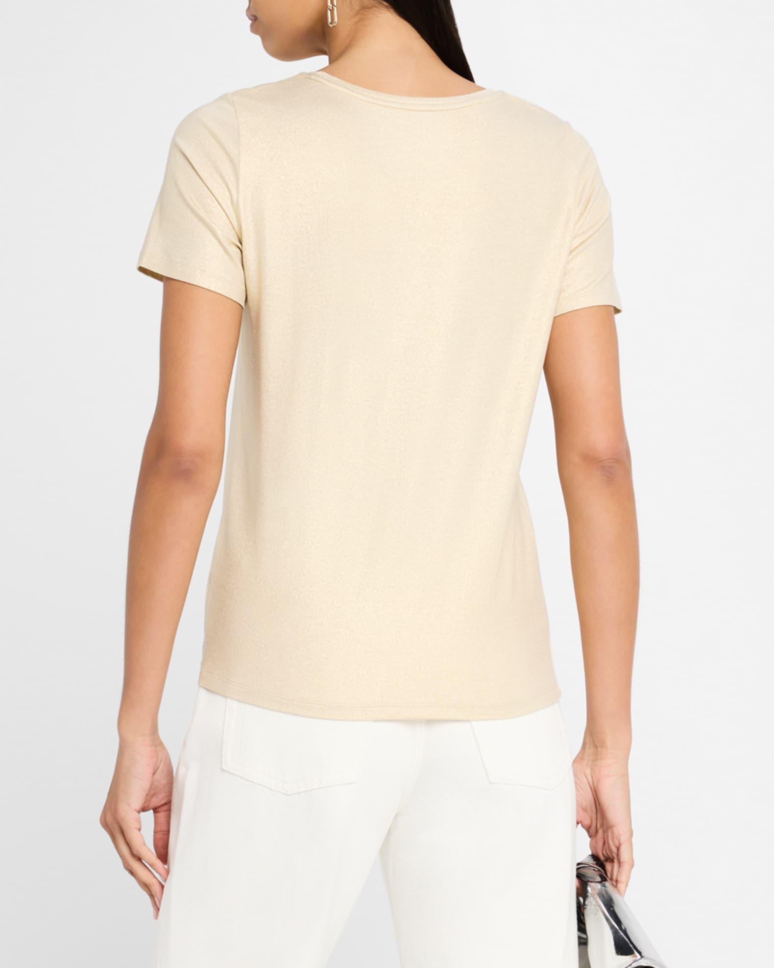 Soft Touch V-Neck Shimmer Jersey T-Shirt Product Image