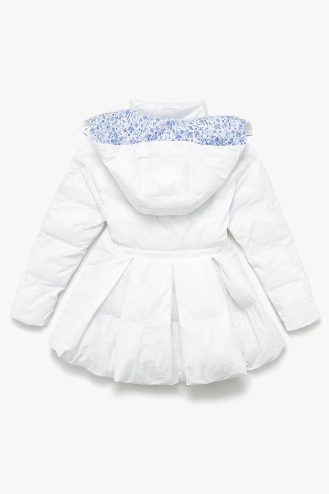 Pearl Peplum Puffer Jacket - White Product Image