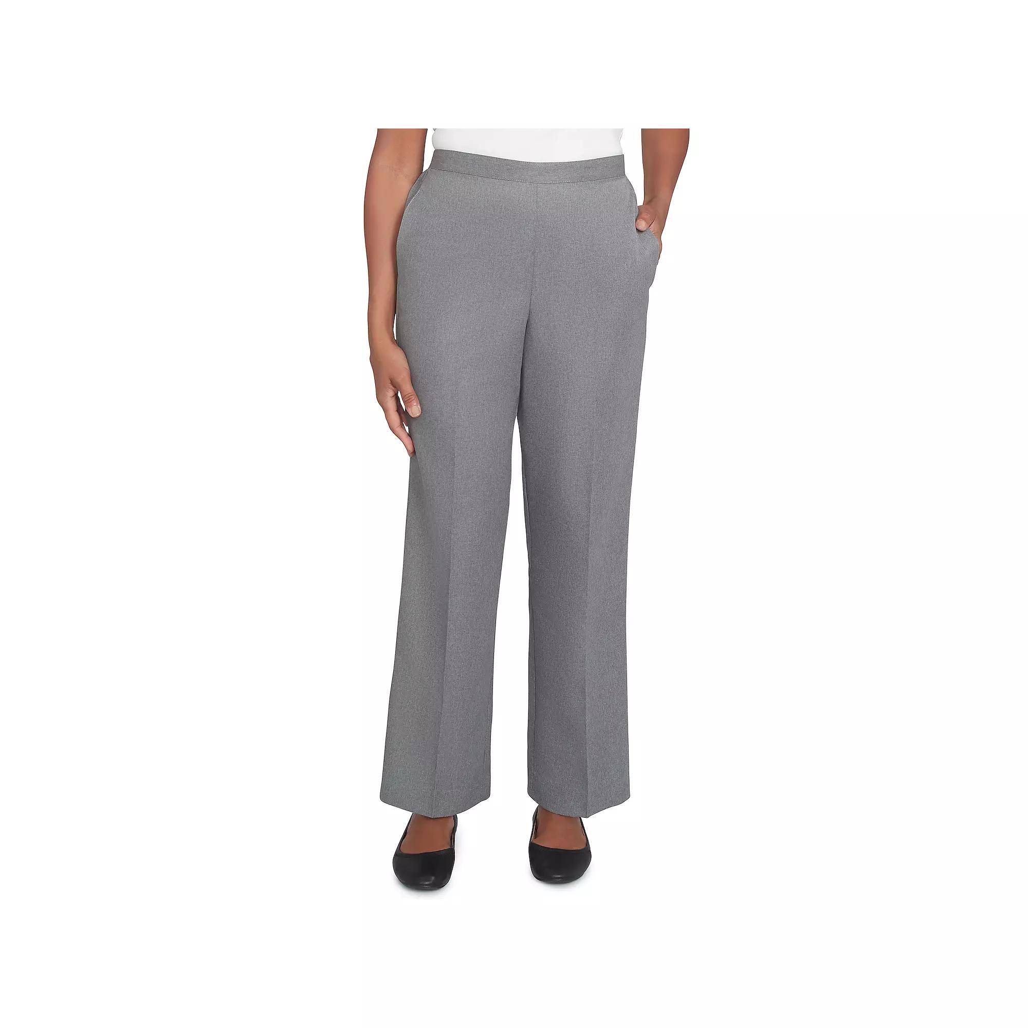 Women's Alfred Dunner Soft Heather Microfiber Average Length Pant, Size: 16, Grey Product Image