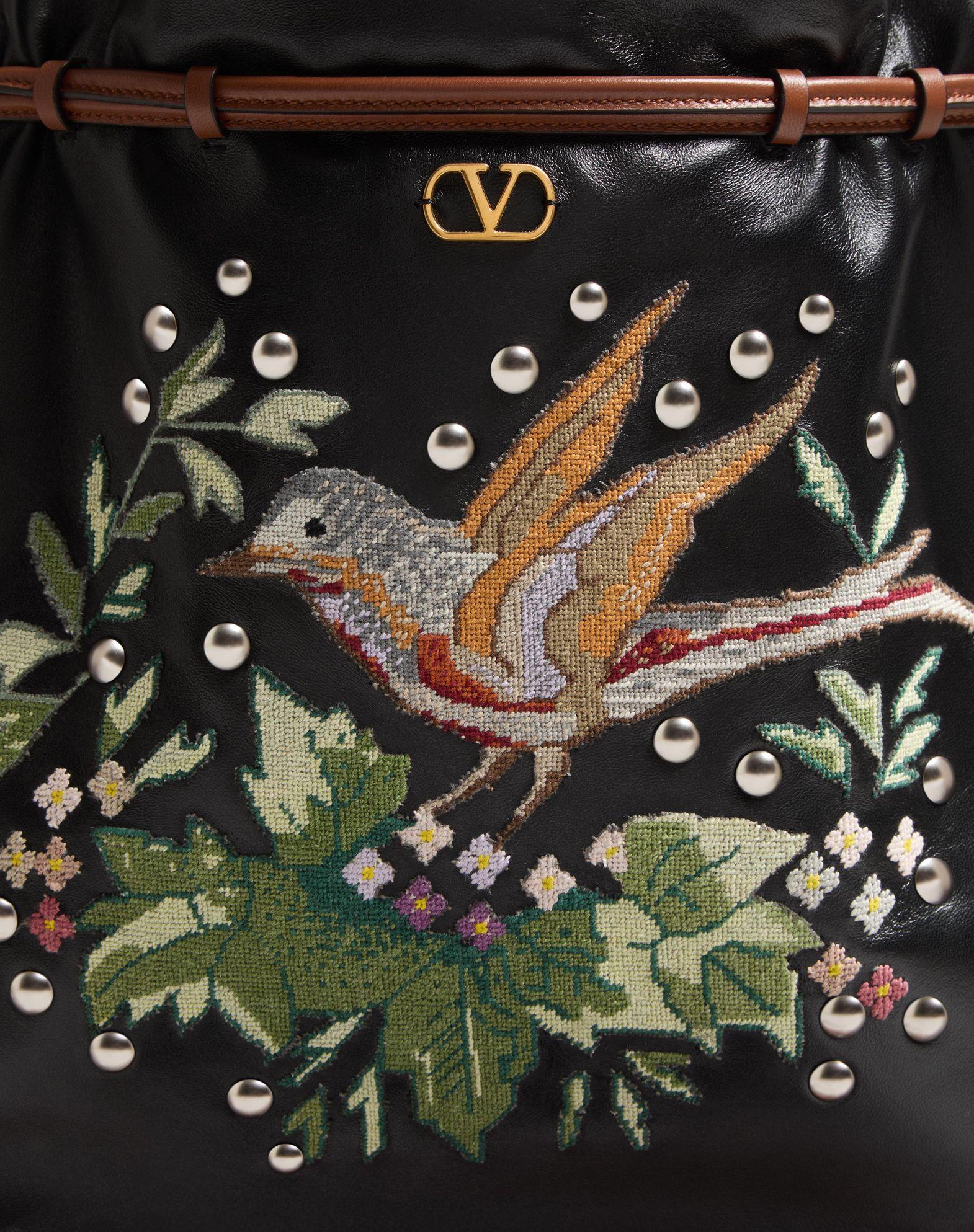 Valentino Garavani Nellcôte Alice Embroidered Bag With Fringes Product Image