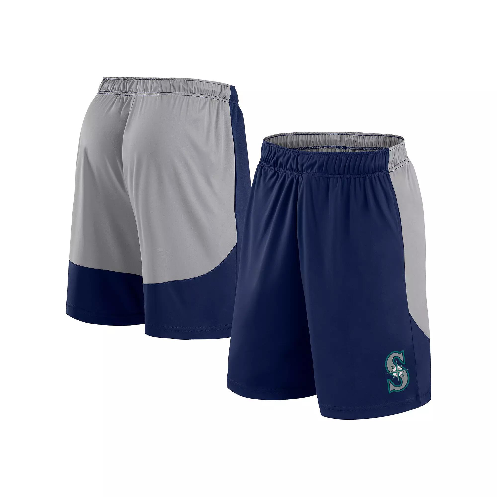 Men's Fanatics Navy/Gray Seattle Mariners Go Hard Shorts, Size: Large, Blue Product Image