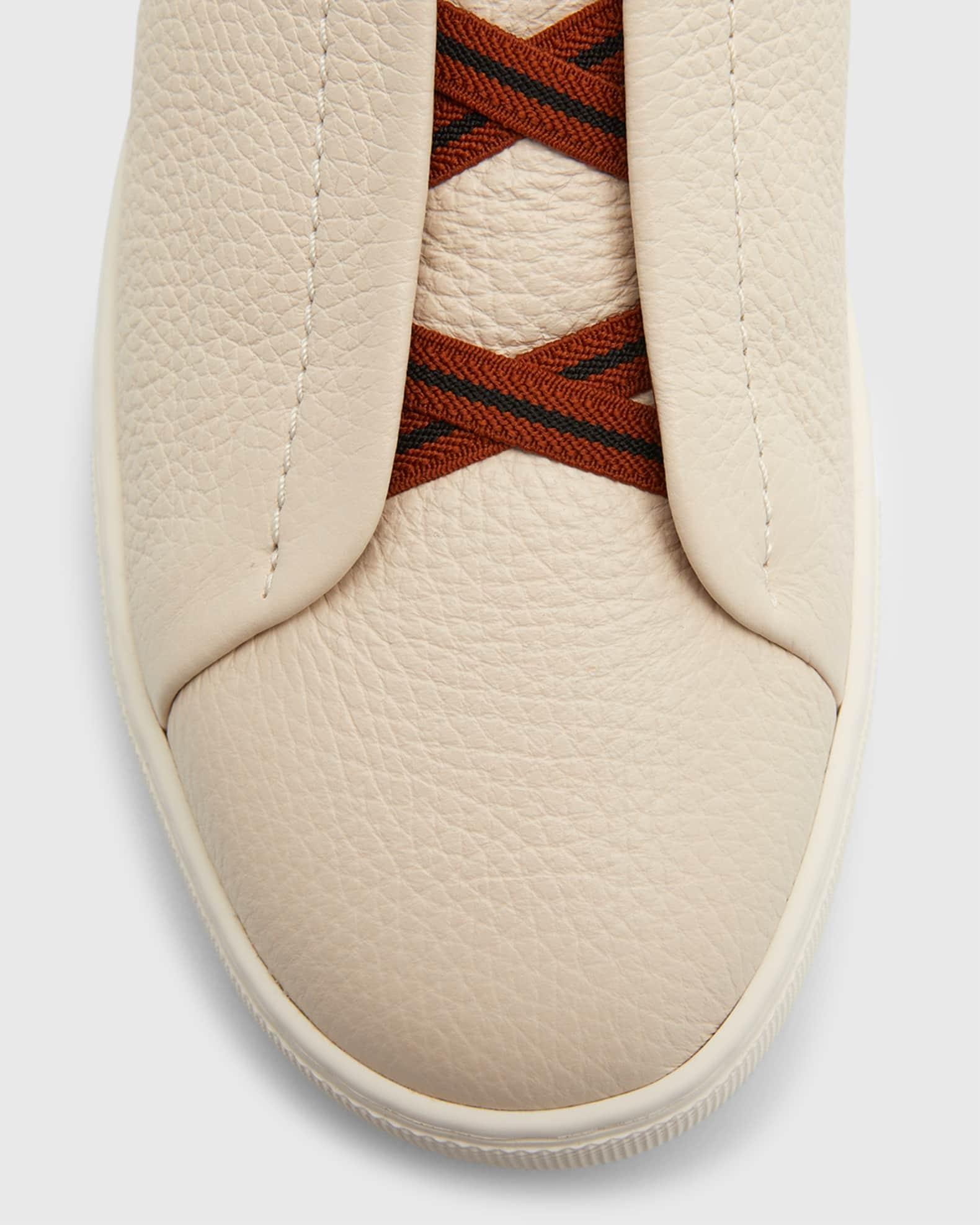 Men's Triple Stitch Deerskin Leather Sneakers Product Image