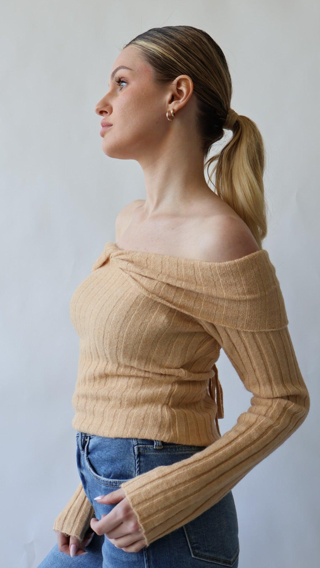 Off Shoulder Sweater Top Product Image