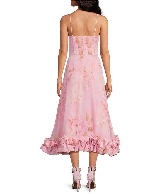 Gianni Bini x Shea Leigh Mills Shea Leigh Sway Blur Print Scoop Neck Crepe A-Line Maxi Dress Product Image