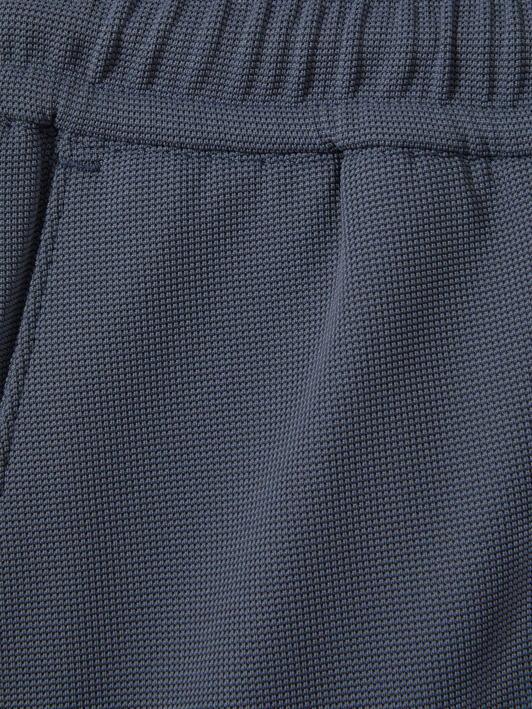 Textured Drawstring Shorts in Airforce Blue Product Image