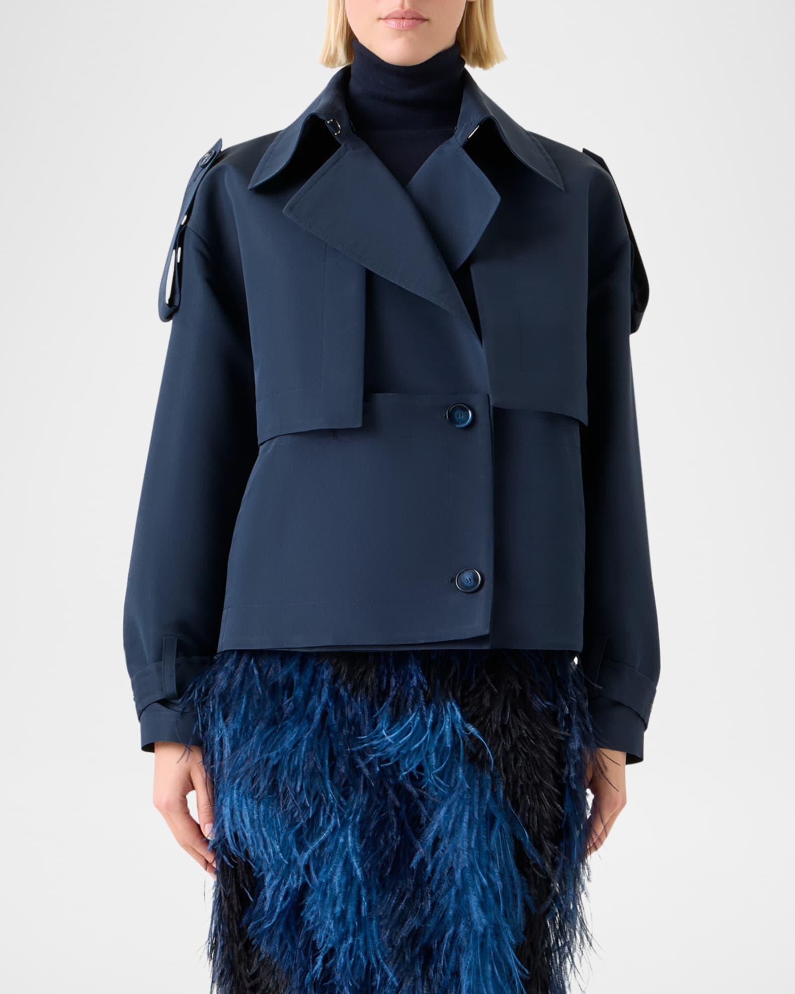 David Duo Ottoman Silk Duo Trench Coat With Bolero Product Image