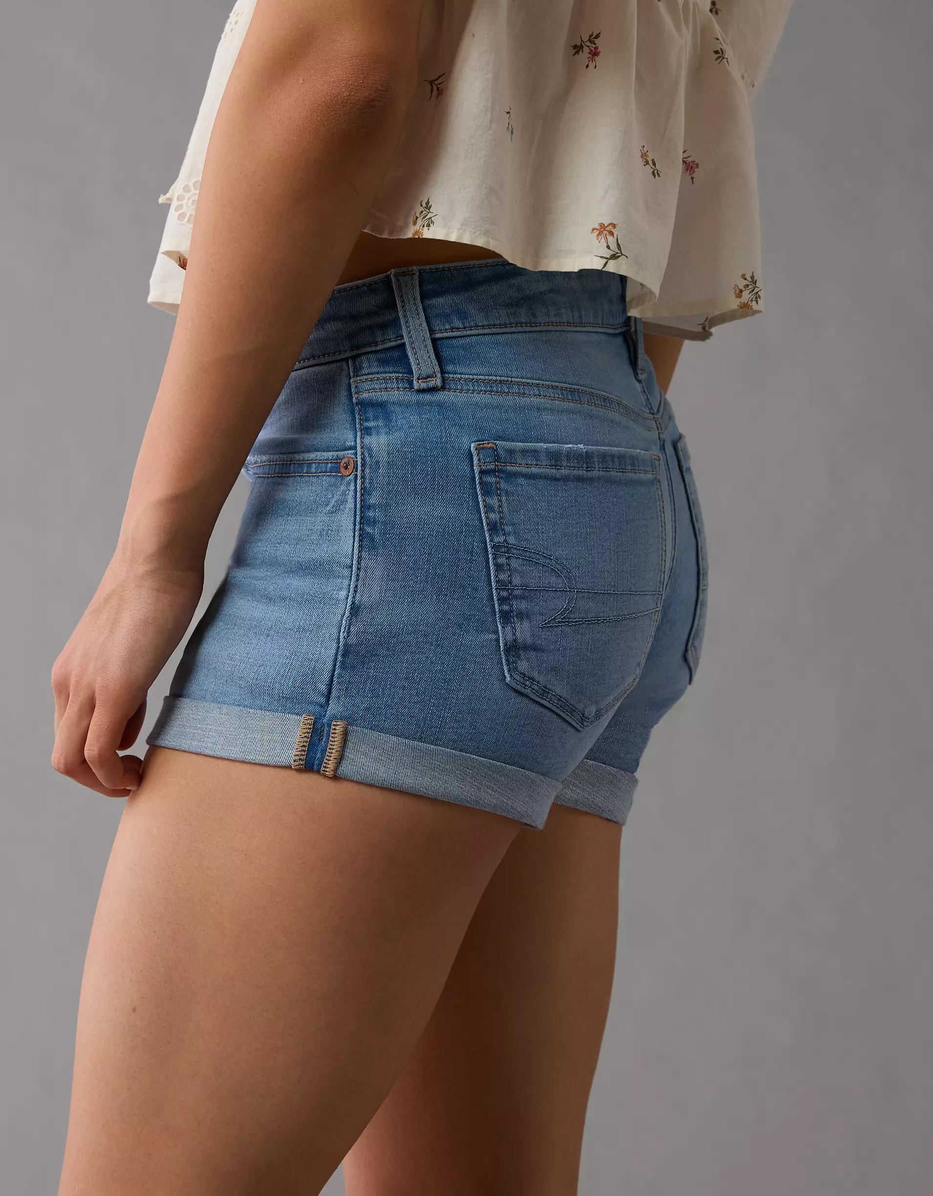 AE Next Level Super Low-Rise Denim Short Short Product Image