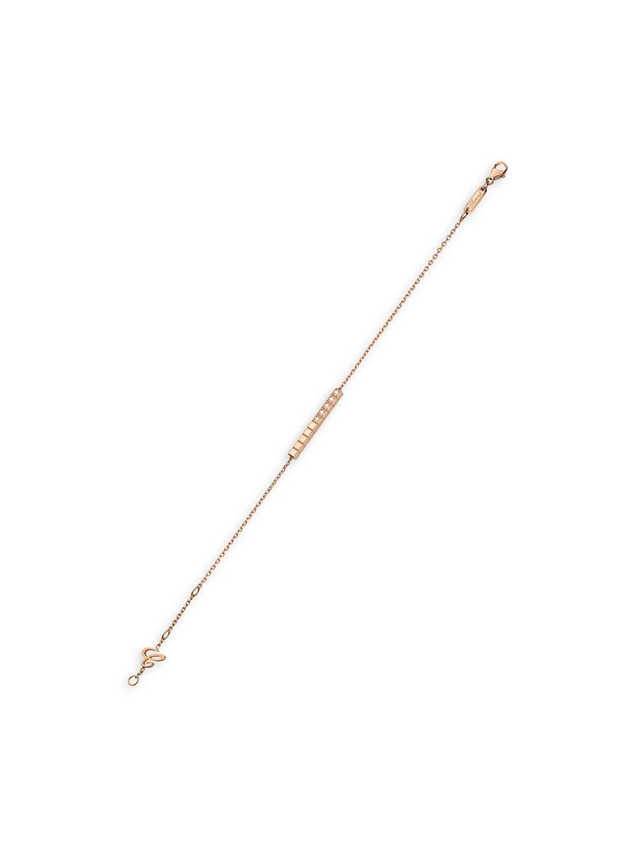 Womens Ice Cube Diamond & 18K Rose Gold Bracelet Product Image