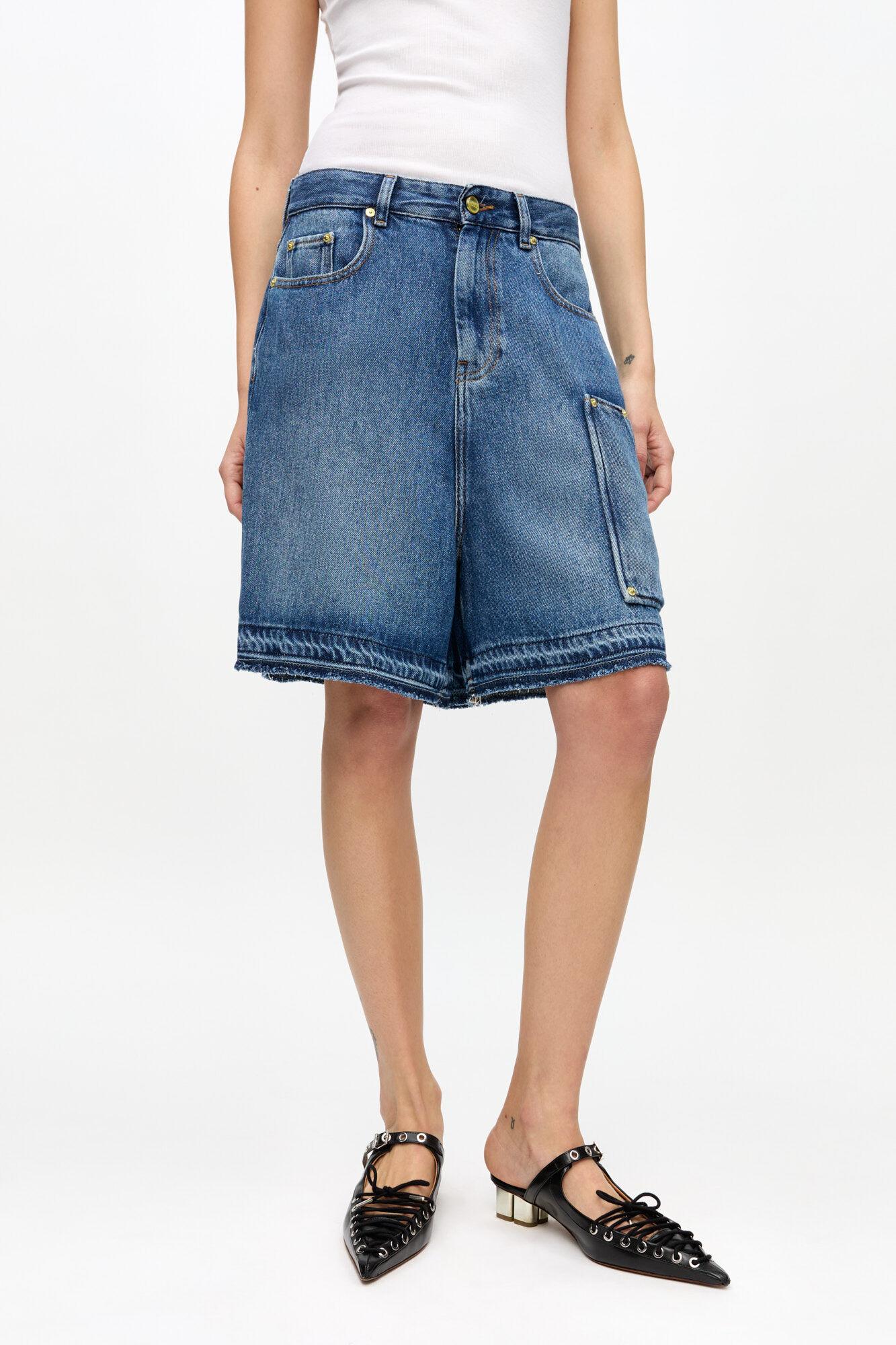 Blue Denim Shorts Product Image