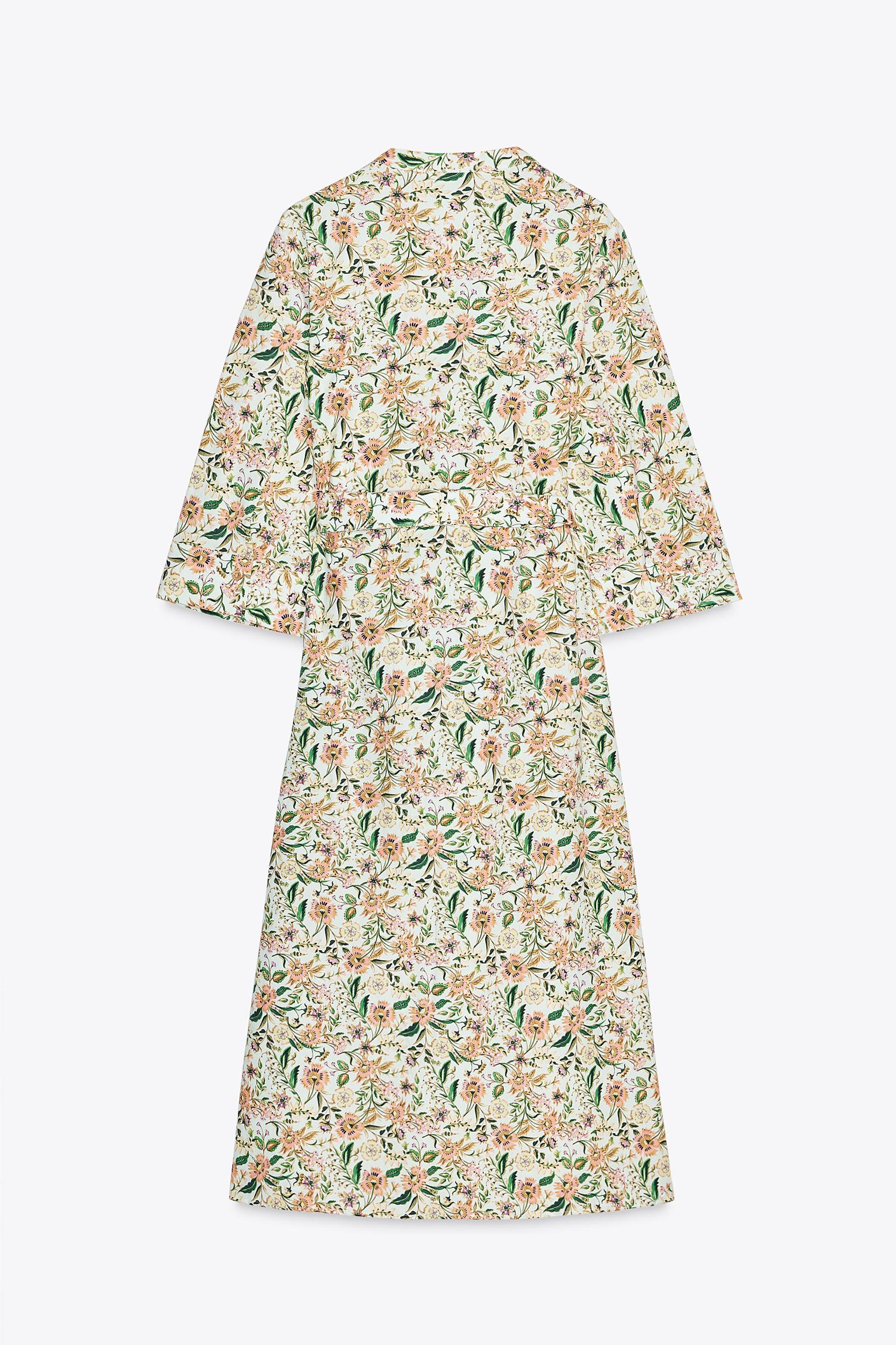 PRINTED MIDI POPLIN DRESS Product Image