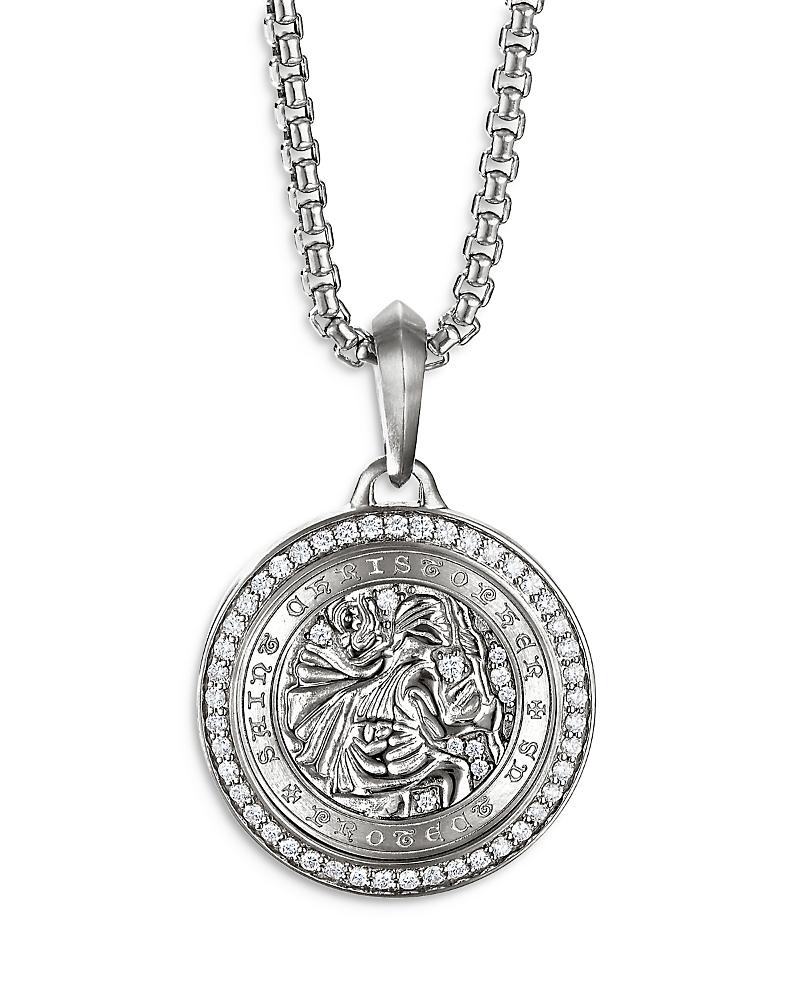Mens St. Christopher Amulet in Sterling Silver Product Image