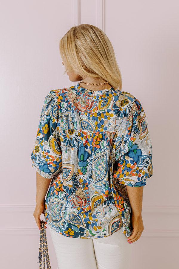 Chance Of A Lifetime Top in Navy Curves Product Image