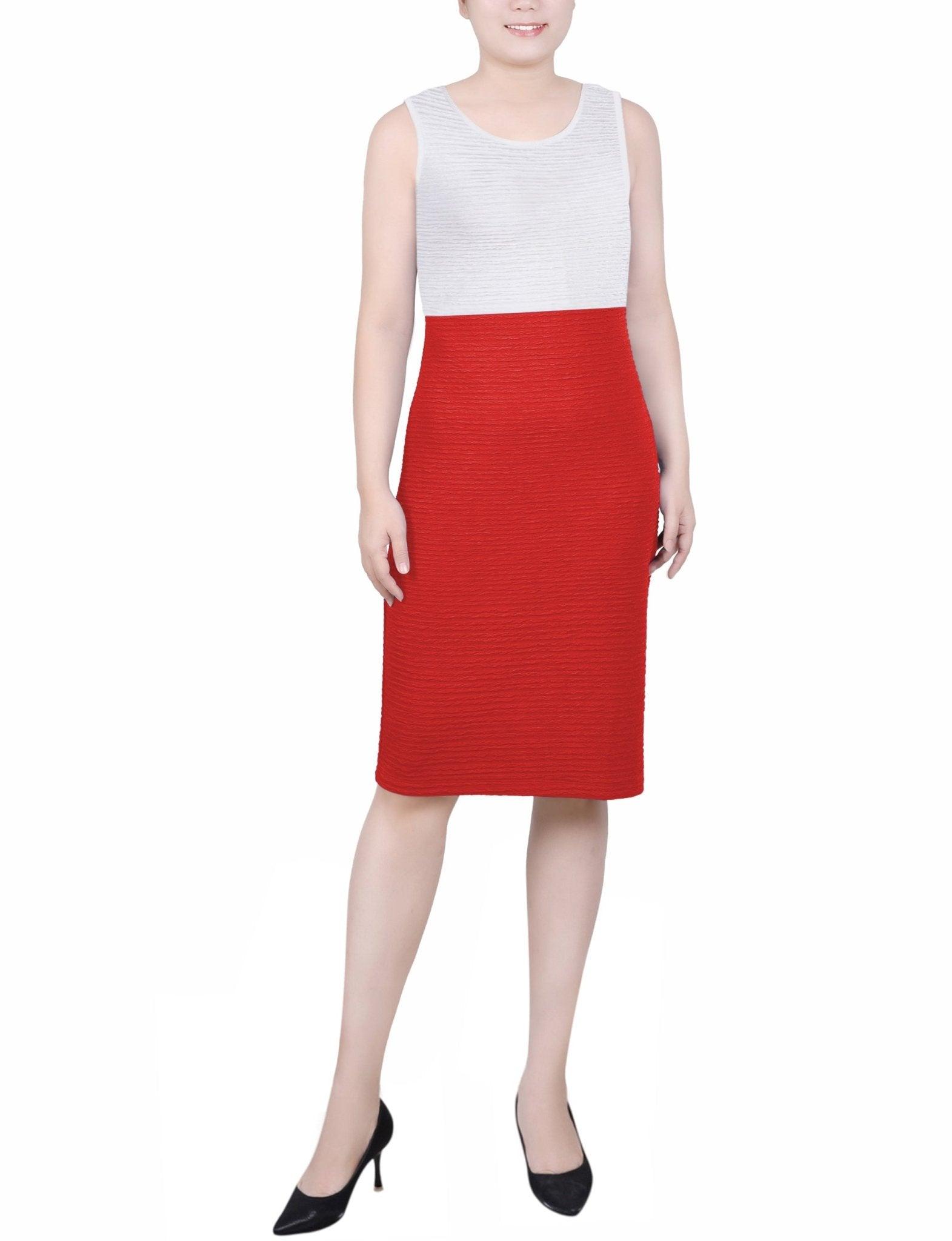 Red 2 Piece Colorblocked Dress Set Product Image