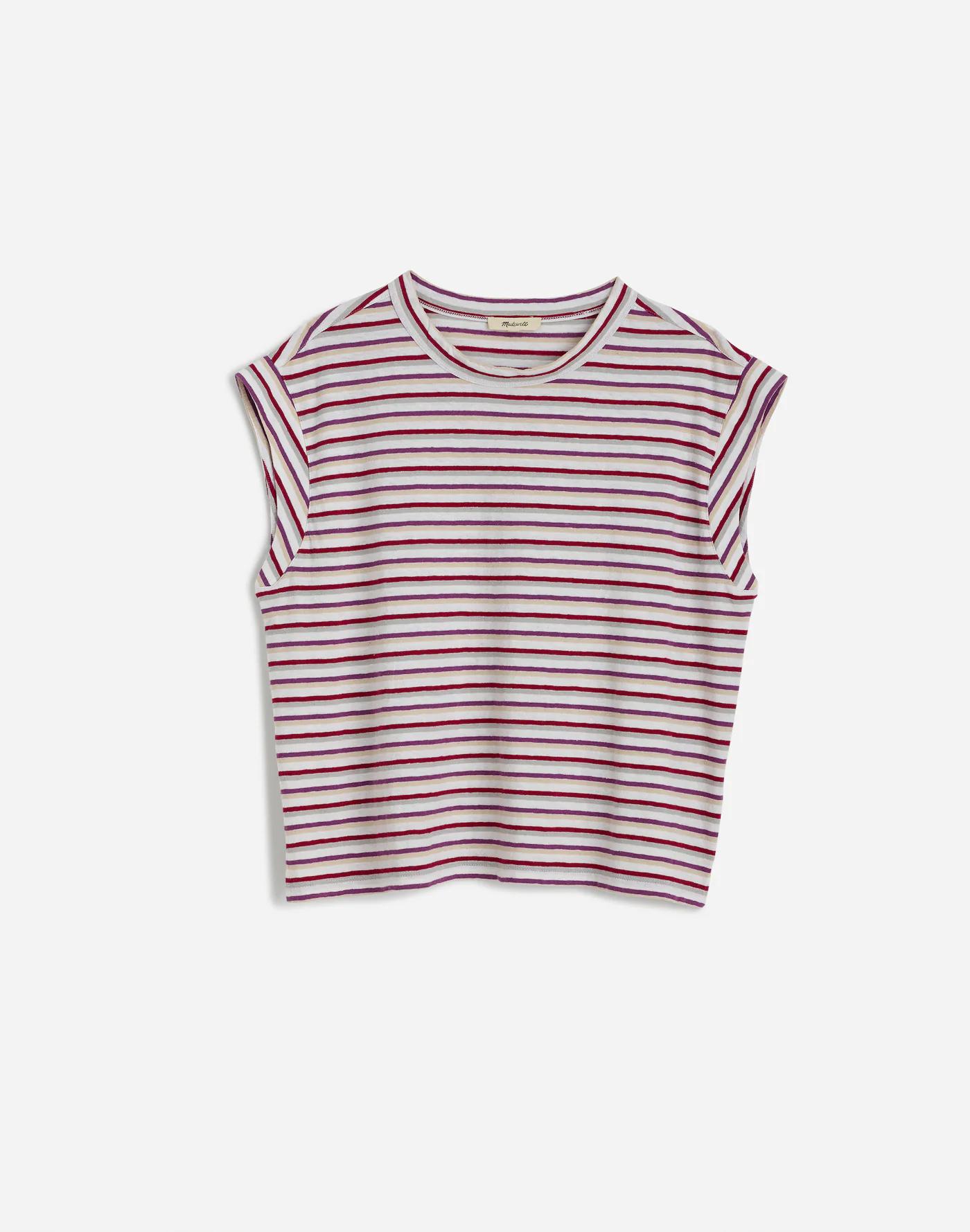 Boxy Muscle Tee in Stripe Product Image