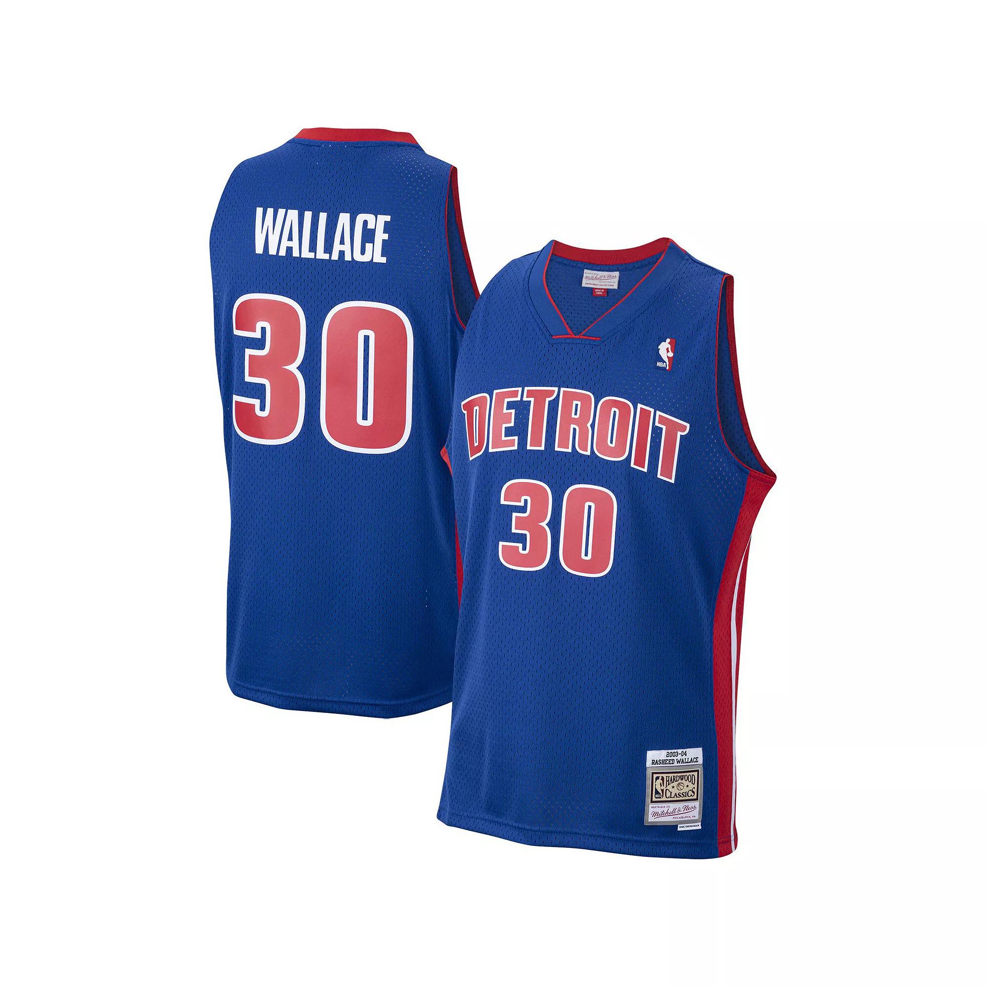 Mens Mitchell & Ness Rasheed Wallace Royal Detroit Pistons Hardwood Classics Swingman Jersey Product Image