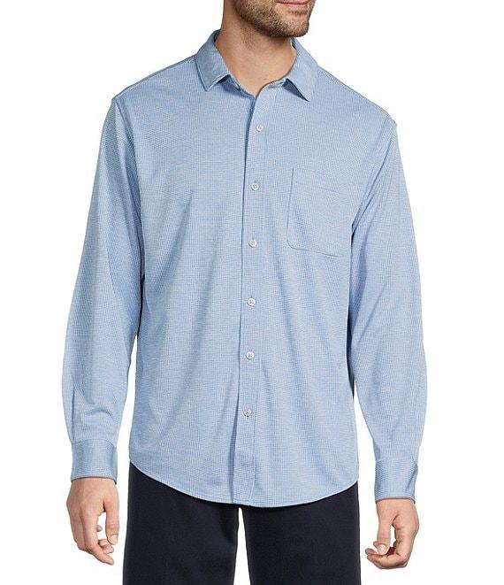 Roundtree & Yorke Long Sleeve Button Down Collar Solid Knit Shirt Product Image