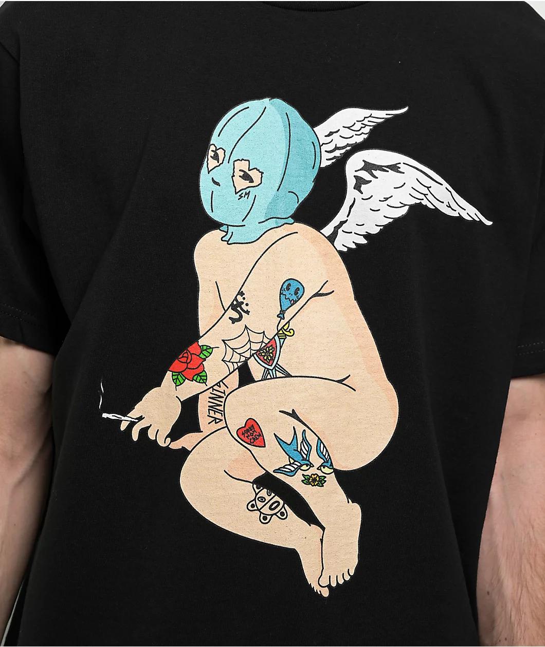 Sorry Mom Bad Angel Black T-Shirt Product Image