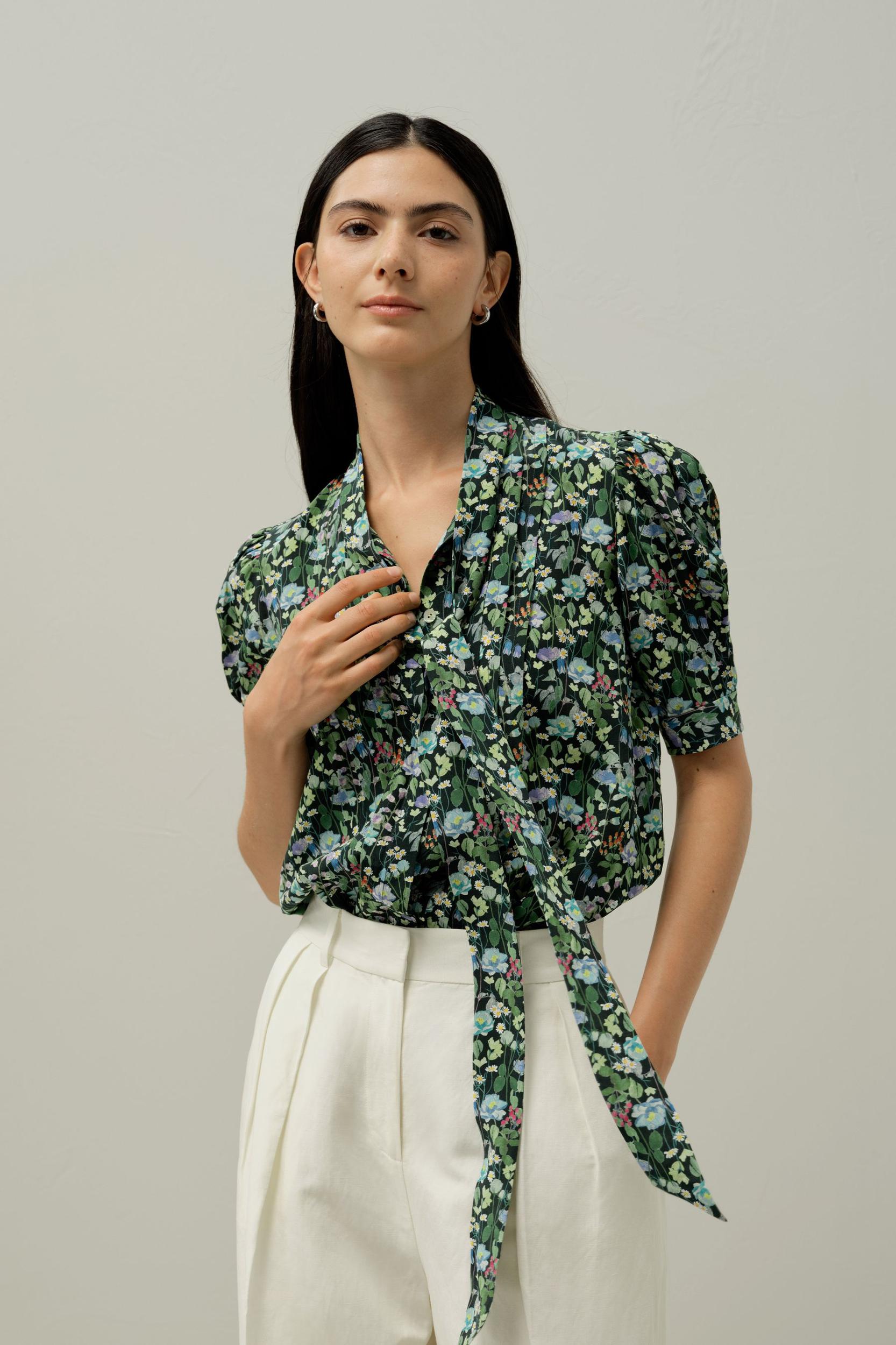 Puff-Sleeve Blouse - Made With Liberty Fabric Product Image